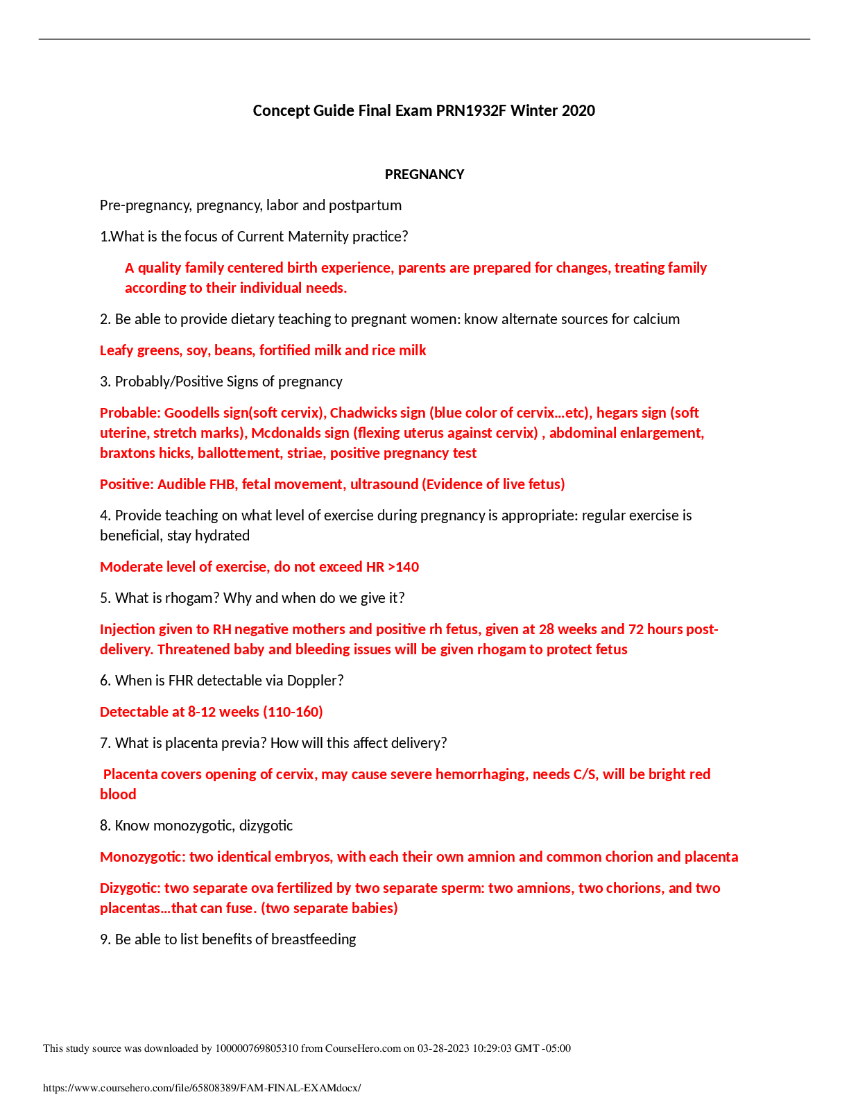 Preview image for Concept Guide Final Exam PRN1932F (1)