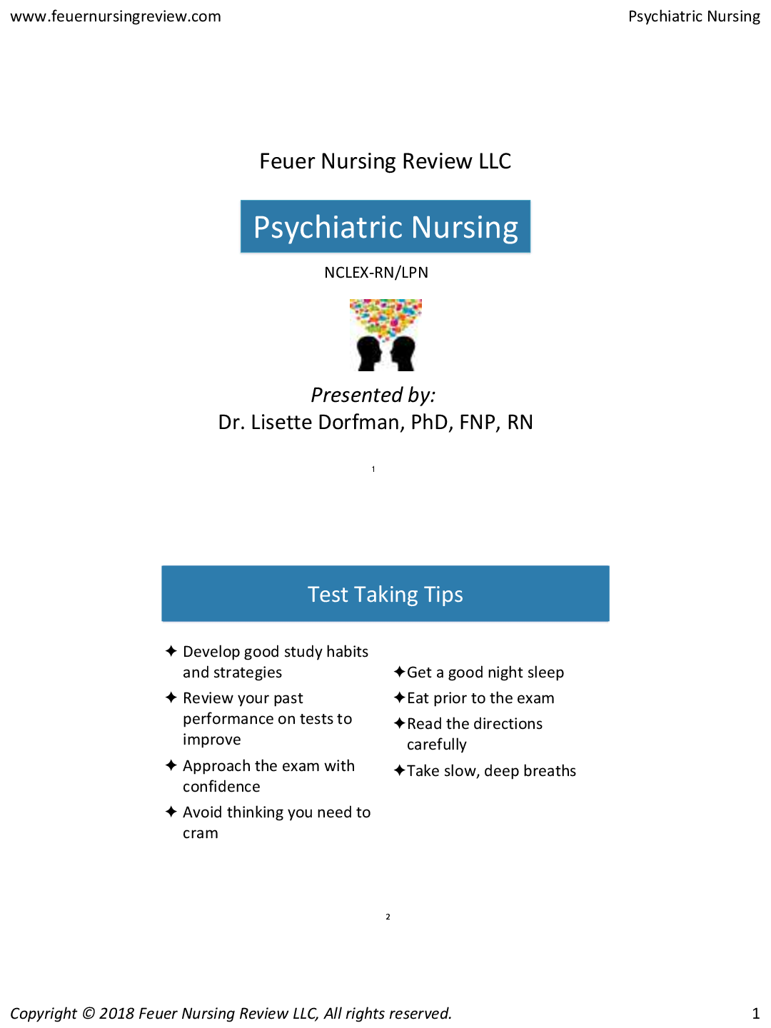 Preview image for Psychiatric-Nursing-Handout