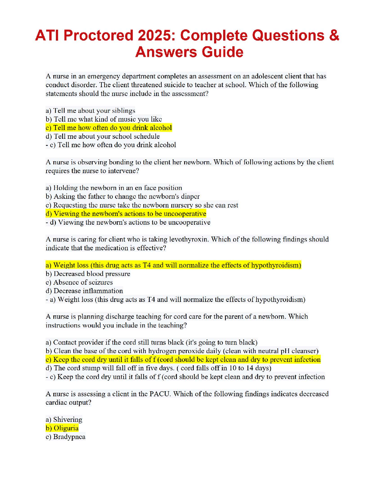 Preview image for 📝 ATI Proctored 2025: Complete Questions & Answers Guide 📝