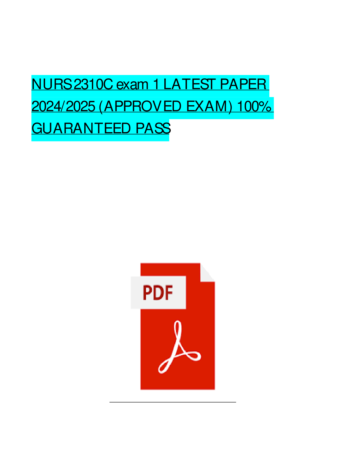 Preview of NUR 2310C PEDS Exam 1-4 Questions and Answers- Keiser University