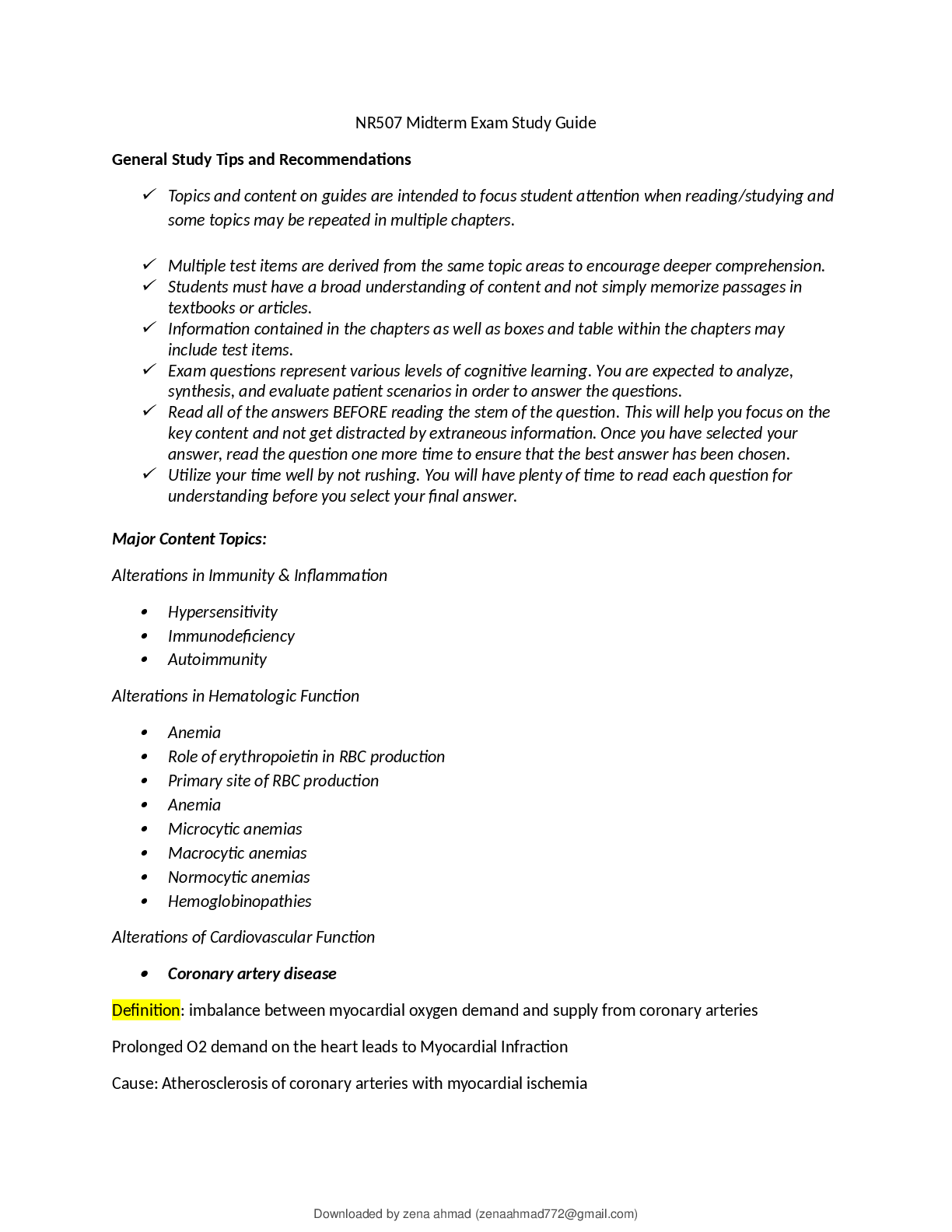 Preview image of nr507-midterm-exam-study-guide-1 document