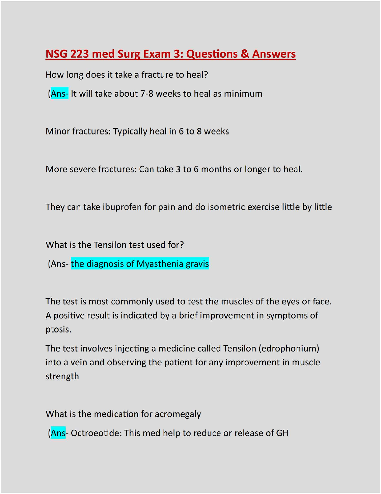 Preview image for NSG 223 med Surg Exam 3:(Module 8,9,10) Questions & Answers