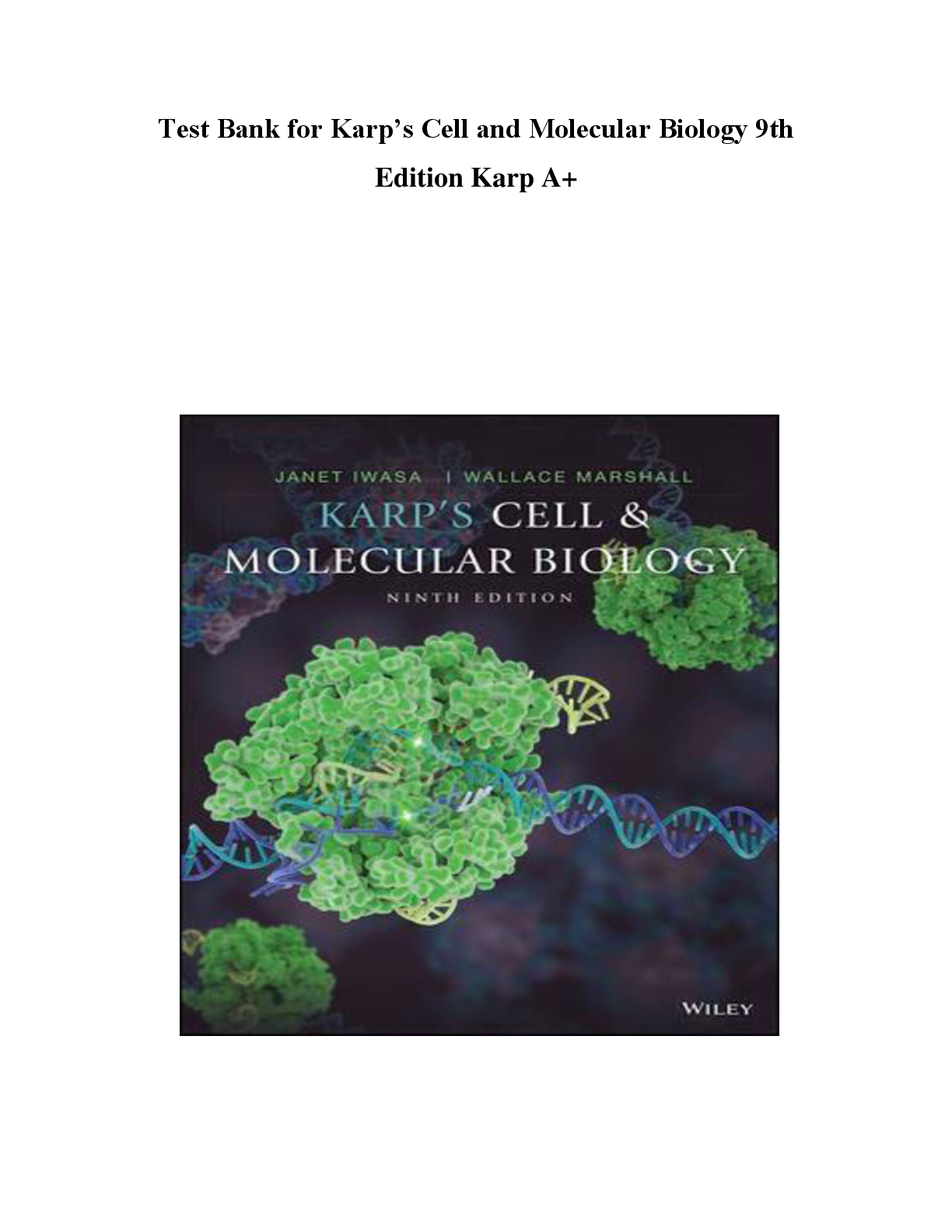 Preview image for Test_Bank_for_Karp’s_Cell_and_Molecular_Biology_9th_Edition_Karp