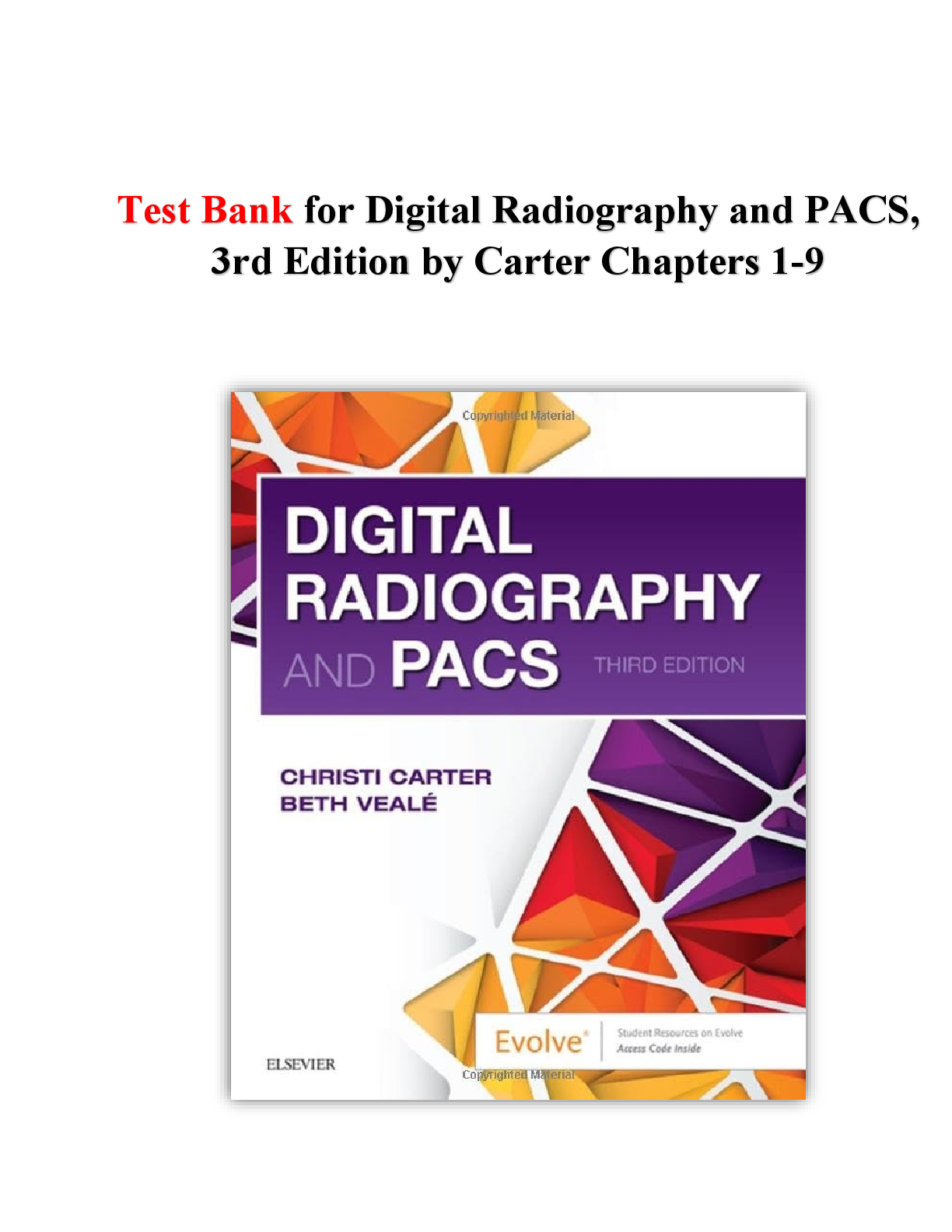 Preview image for Test Bank for Digital Radiography and PACS, 3rd Edition by Carter  || Chapters 1-9 Updated 2025