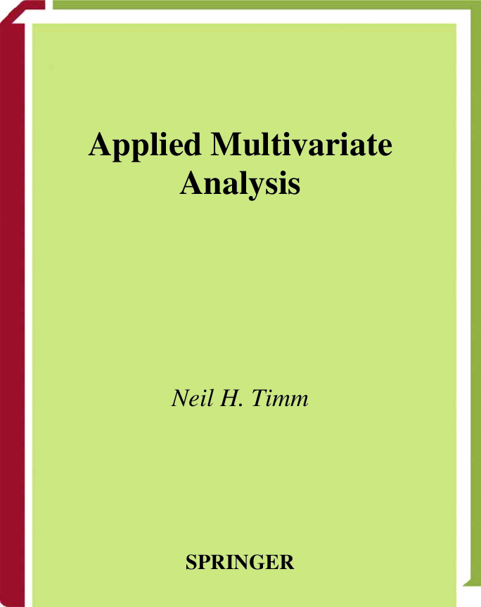 Preview of eBook Applied Multivariate Analysis 1st Edition By  Neil H. Timm