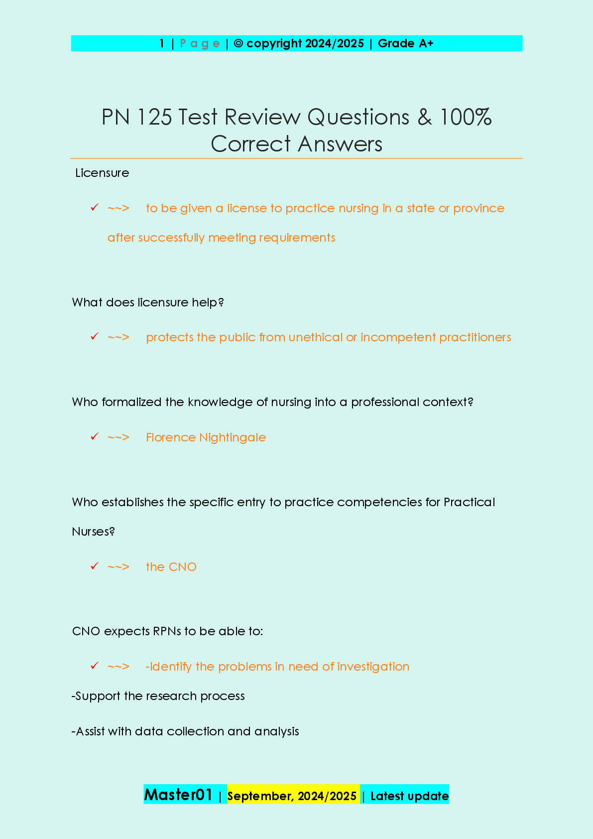 Preview image for Pn 125 test review questions