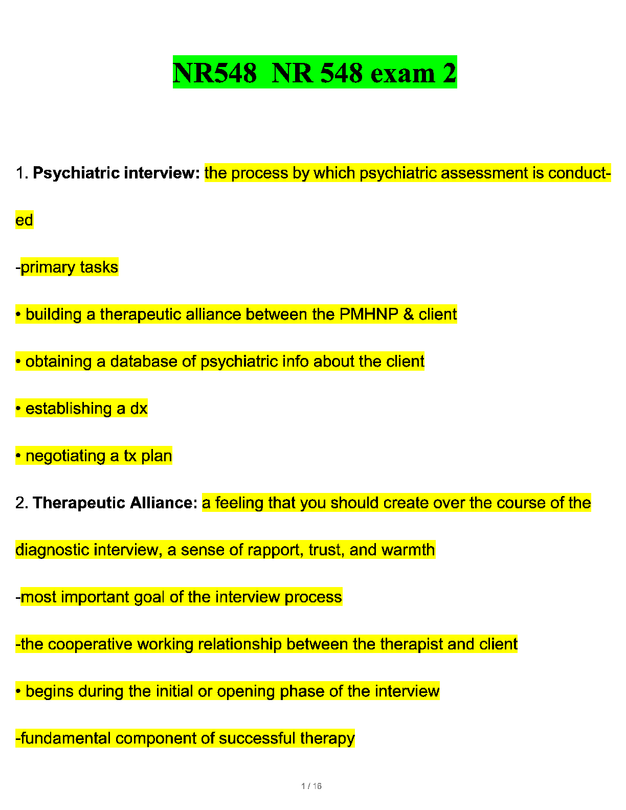 Preview of R548 NR 548 exam 2  2024-2025