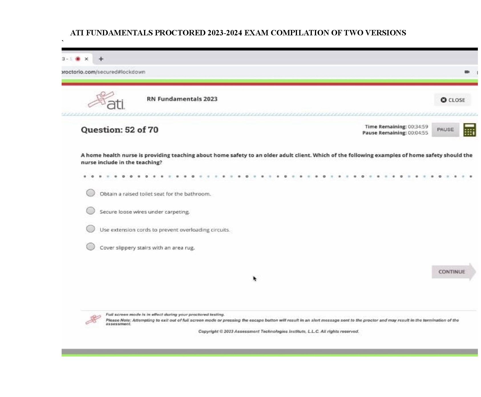 Preview image for ATI FUNDAMENTALS PROCTORED EXAM COMPILATION OF TWO VERSIONS|Best for 2025 ngn