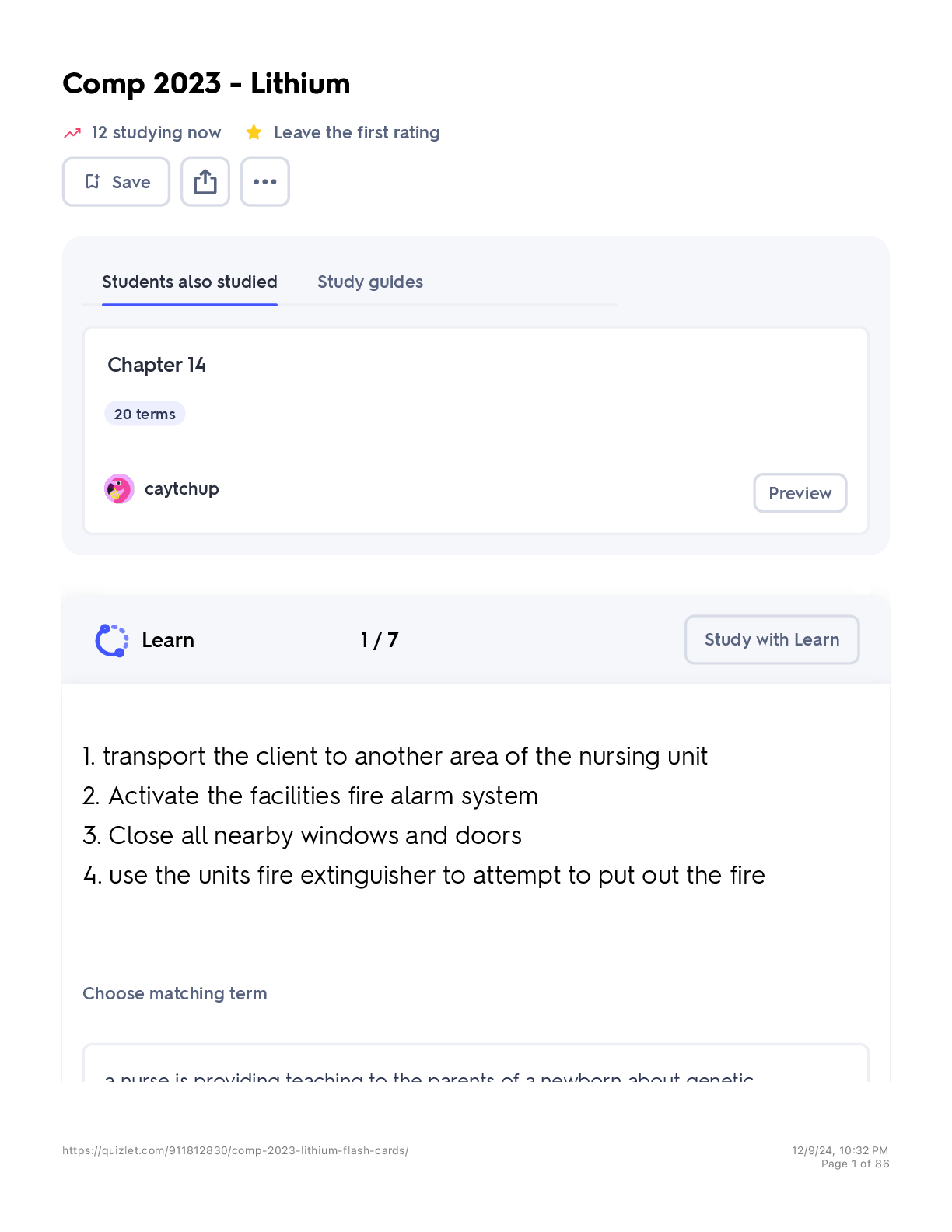 Preview image for comprehensive-predictor-quizlet-flashcards|Best for 2025 ngn