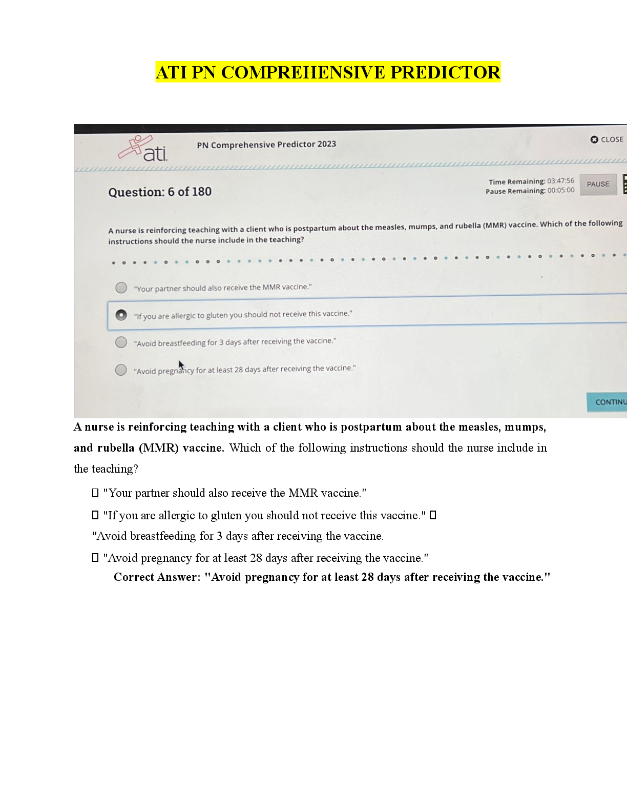 Preview image for ATI PN COMPREHENSIVE PREDICTOR |Best for 2025 ngn