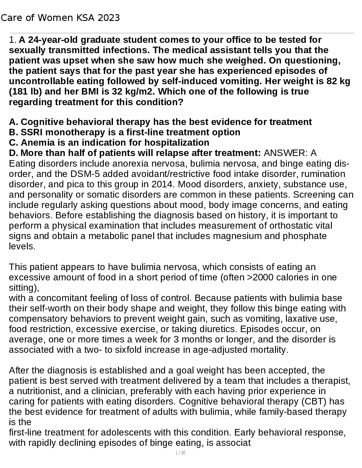 Preview image for Care of Women KSA 2023 Flashcards