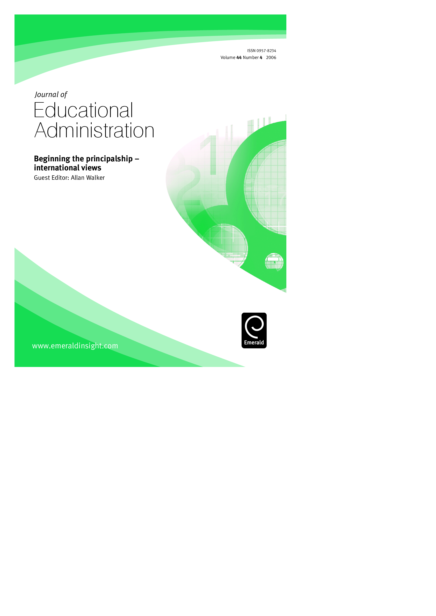 Preview of eBook Beginning the principalship - international views volume 44 By Allan Walker
