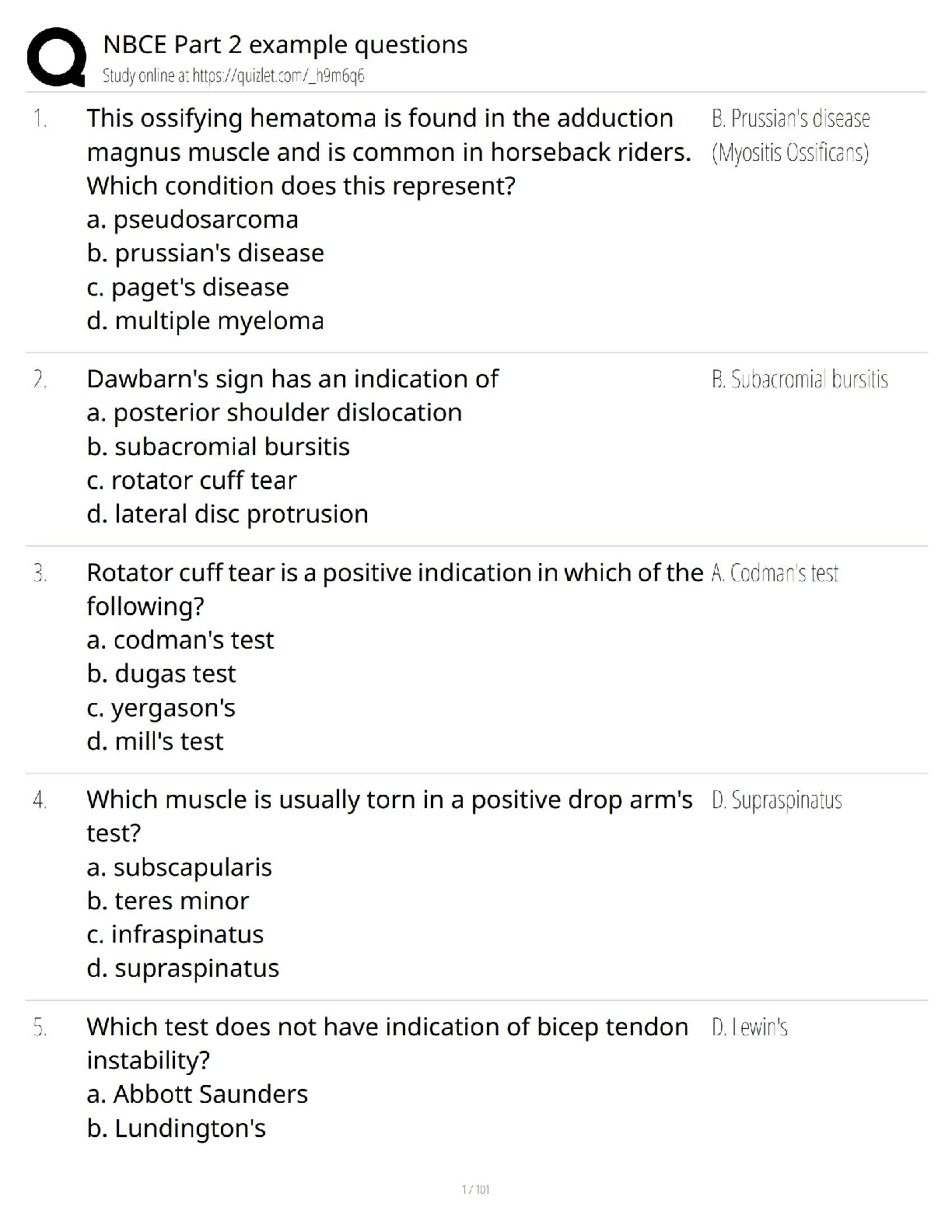 Preview image for NBCE Part 4 Boards - Part IV NBCE Chiropractic clinical procedures and diagnosis practice questions