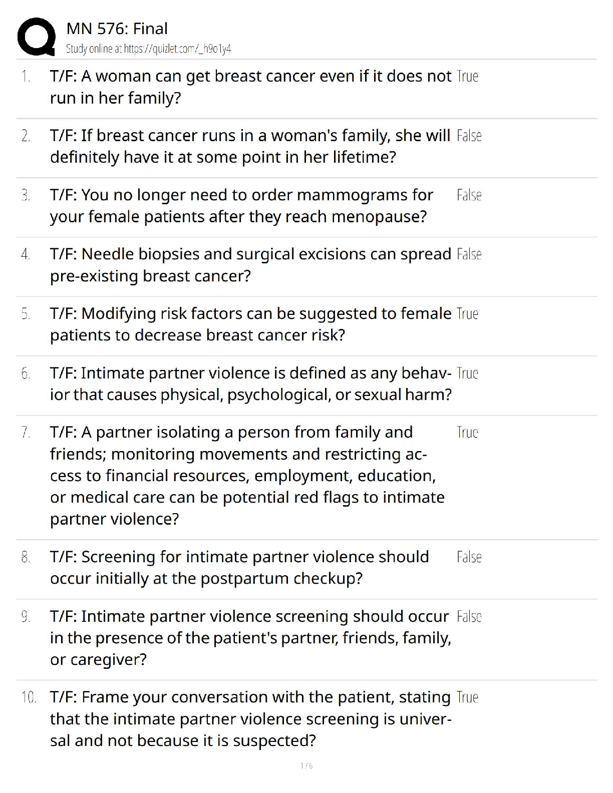 Preview image for MN 576 Clinical pharmacology final review questions and answers