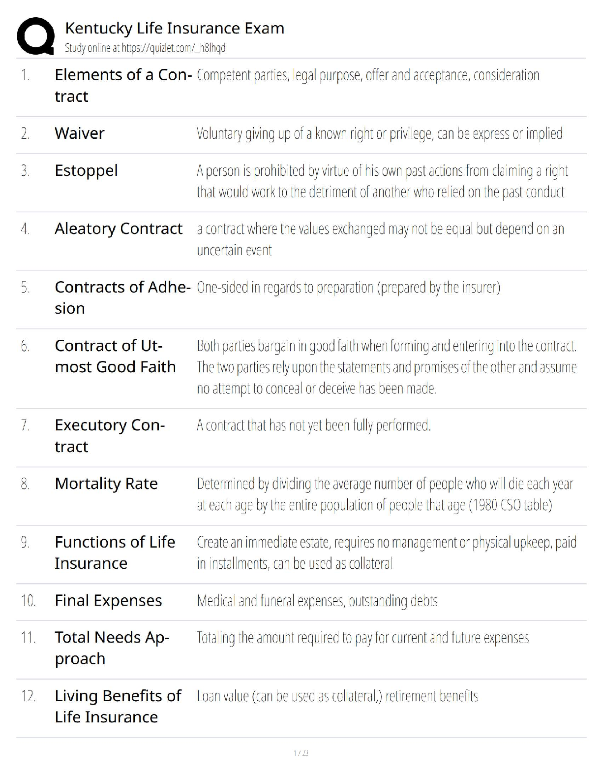 Preview image for Kentucky life insurance licensing exam study guide/2025
