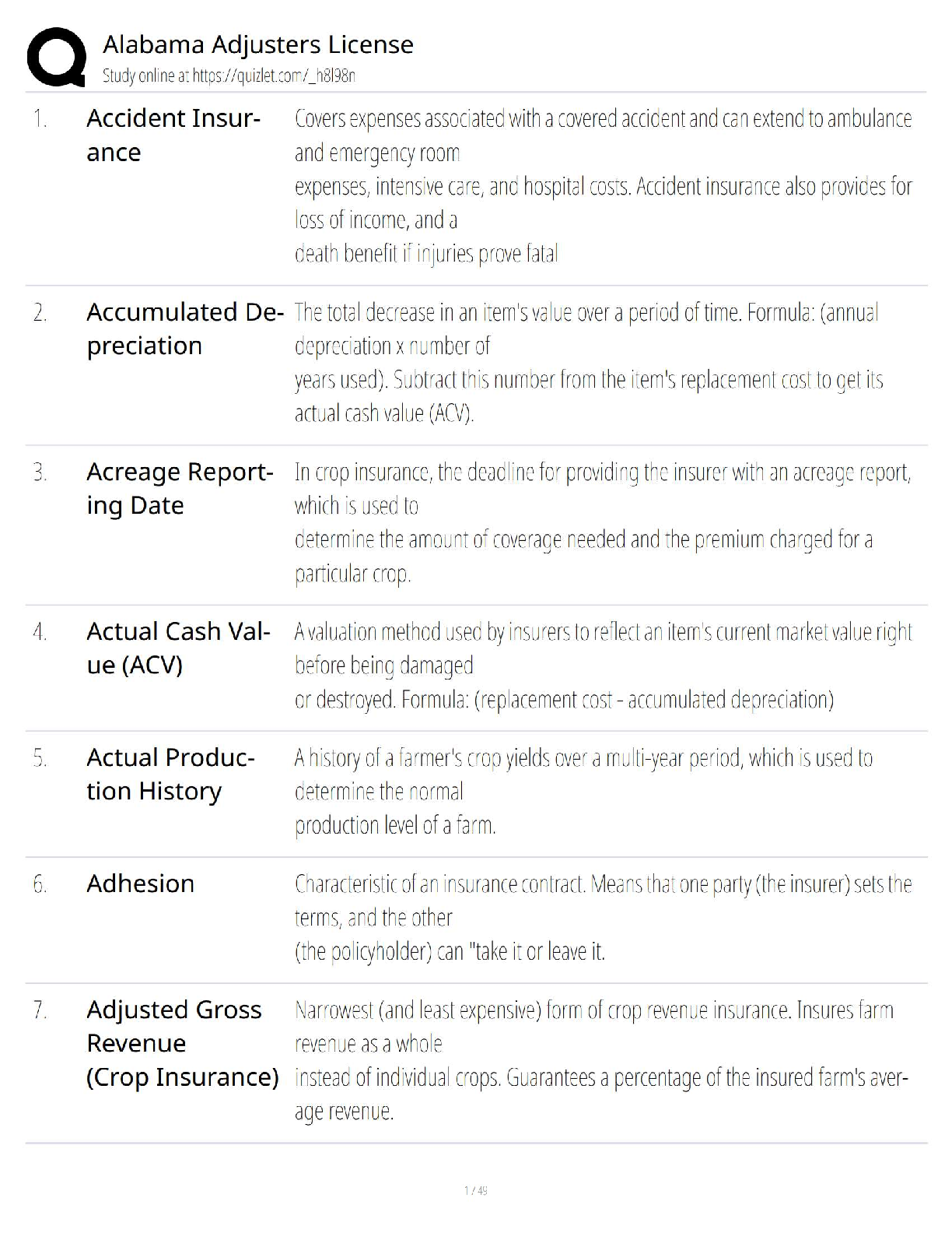 Preview image for Alabama Adjusters License