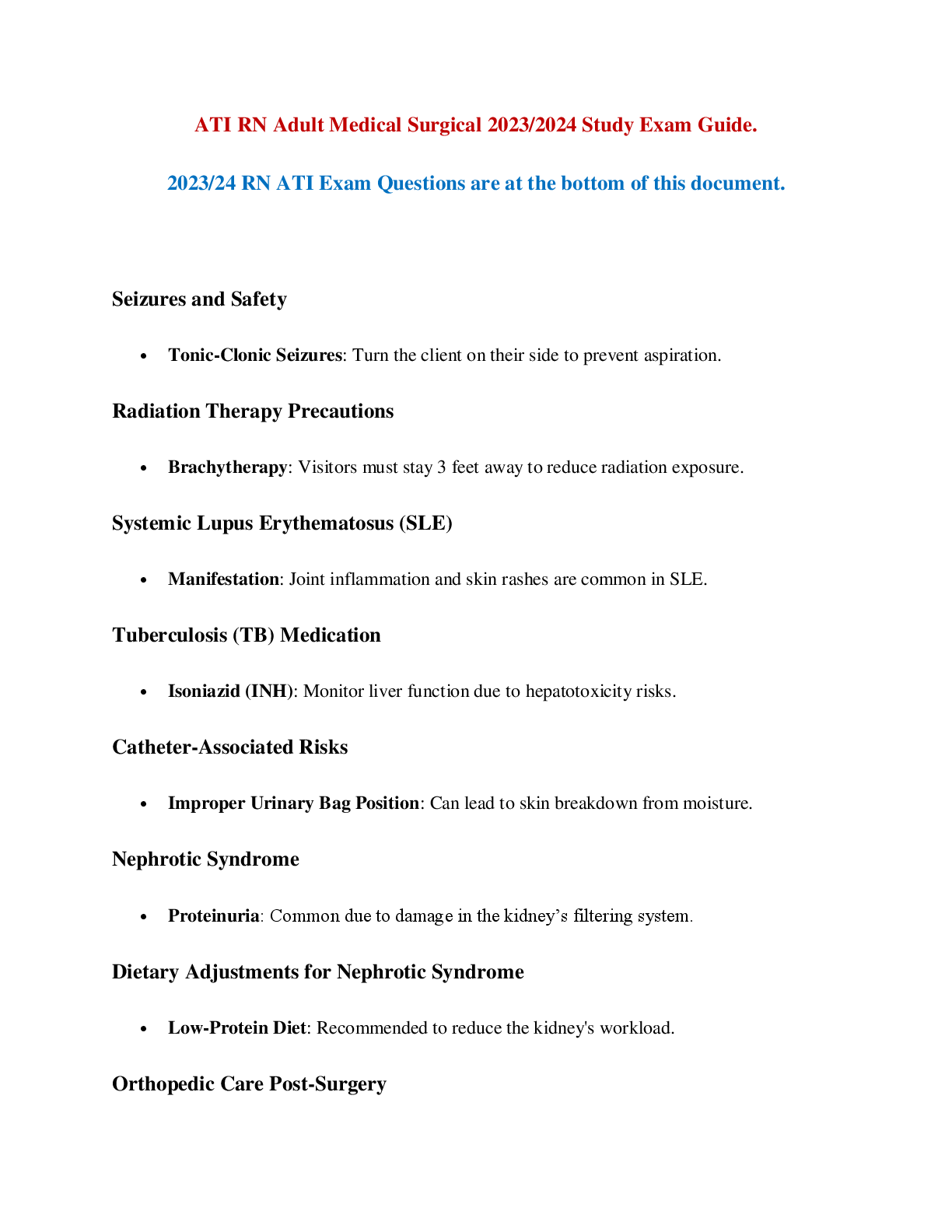 Preview image for ATI RN Adult Medical Surgical 2024 study guide (6)