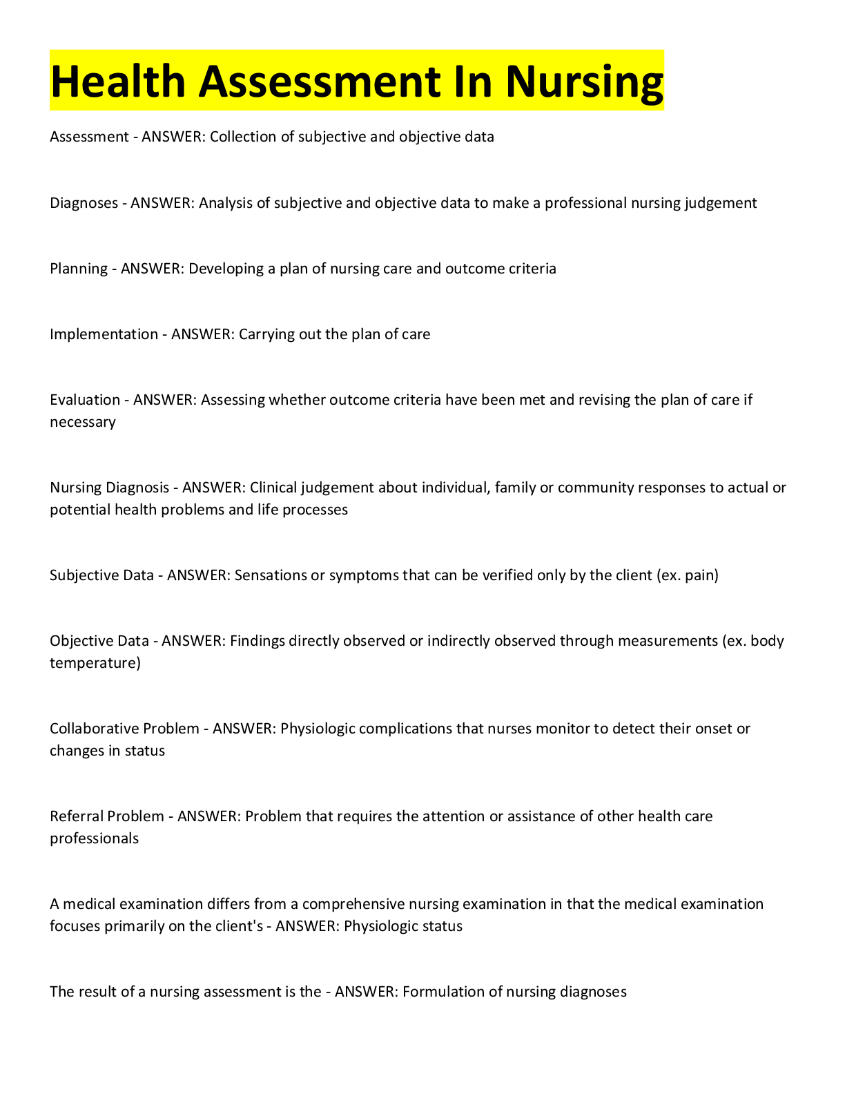 Preview image for Health Assessment In Nursing