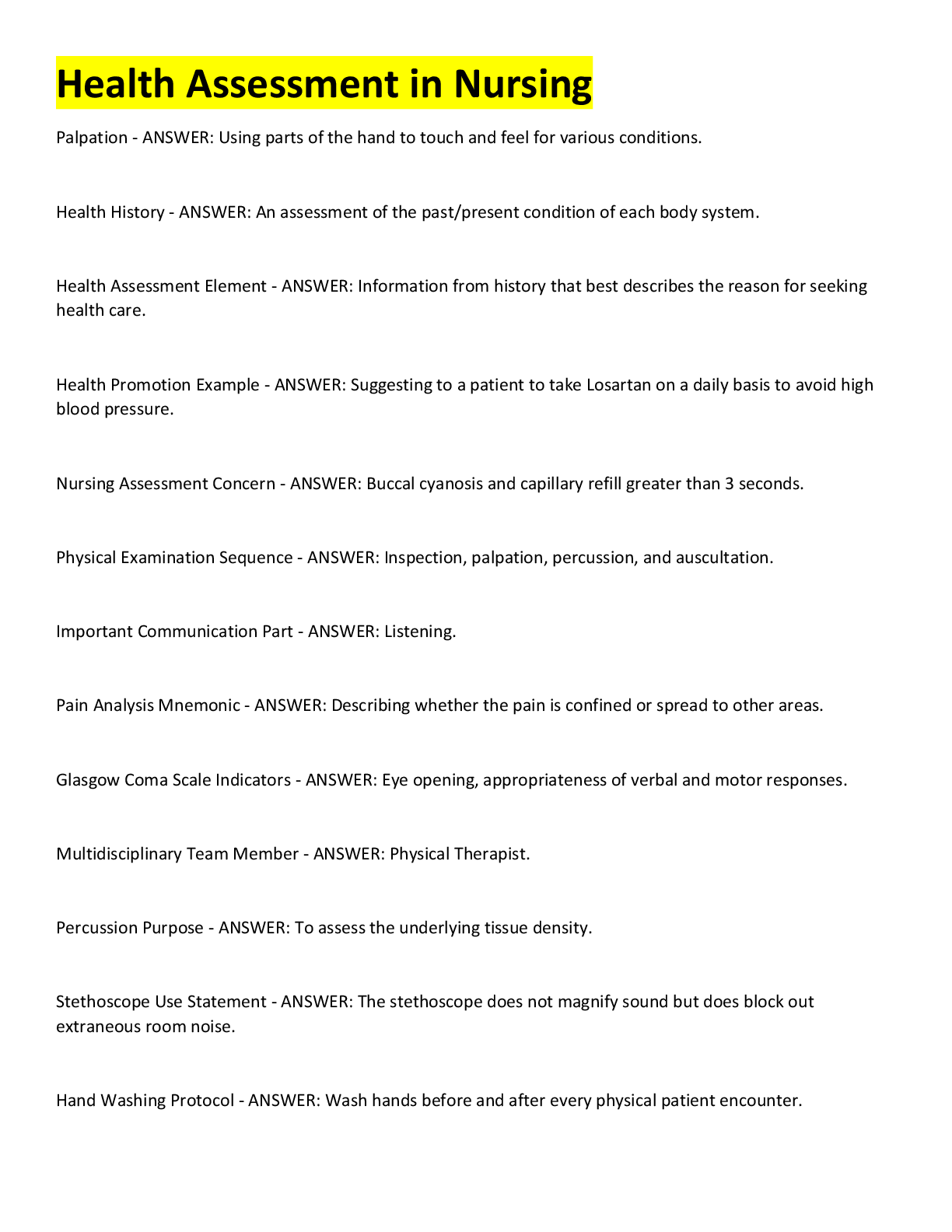 Preview image for Health Assessment in Nursing