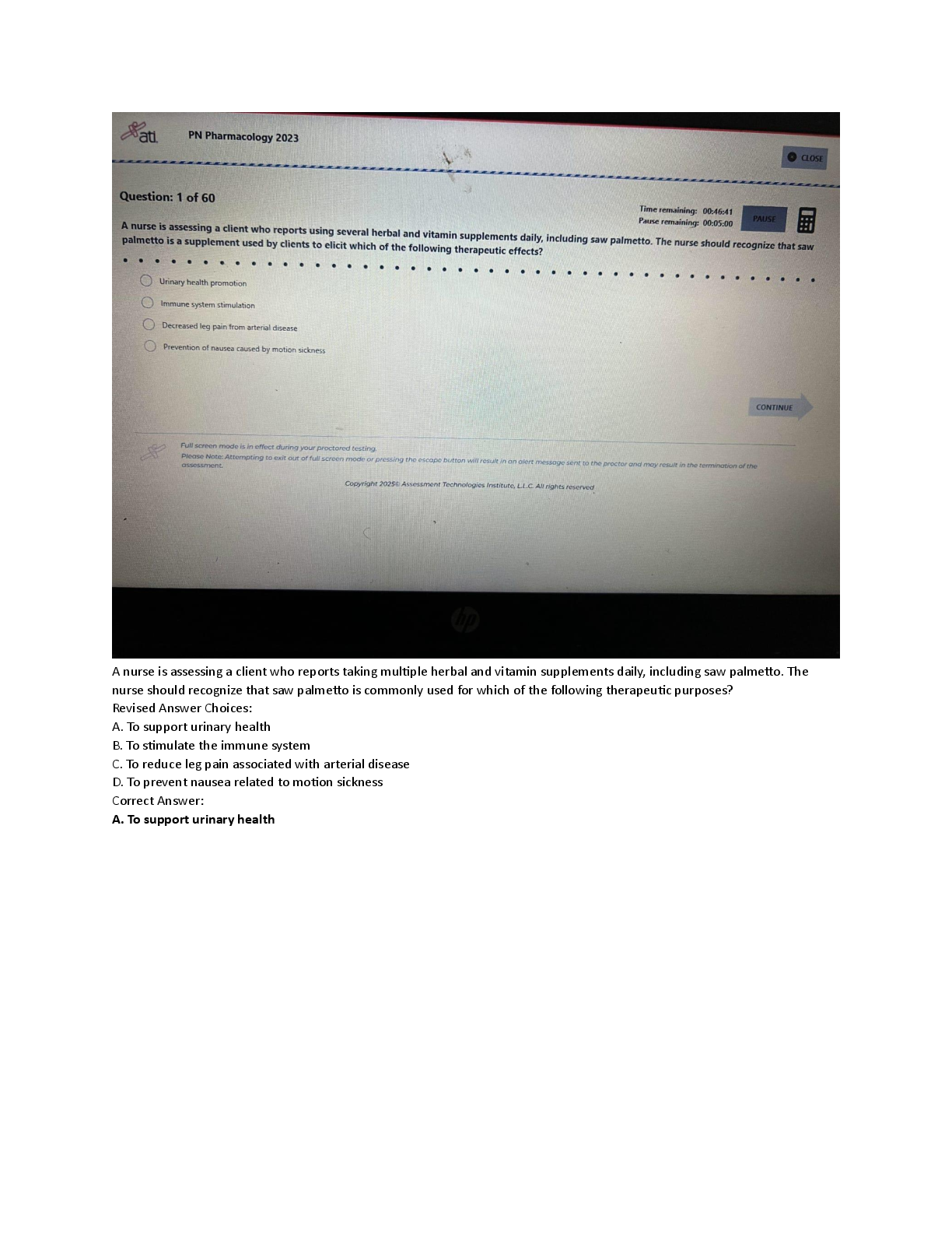 Preview image for Comprehensive ATI PN Pharmacology Proctored Exam 2025: Verified NGN 60 Screenshot Questions & Answers with Rationale | Complete Compilation.
