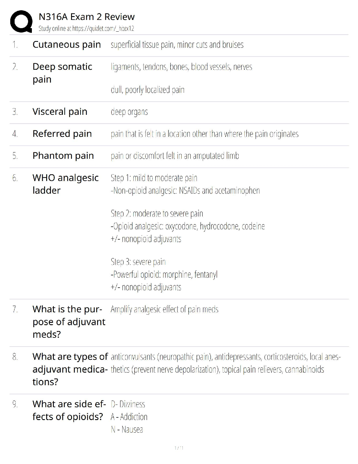 Preview image for N316A Exam 2 Review