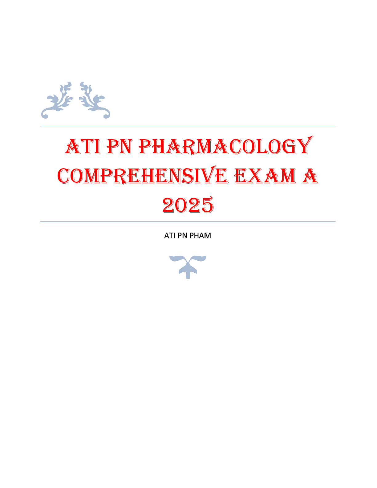Preview image for ATI PN PHARMACOLOGY  COMPREHENSIVE EXAM A  2025