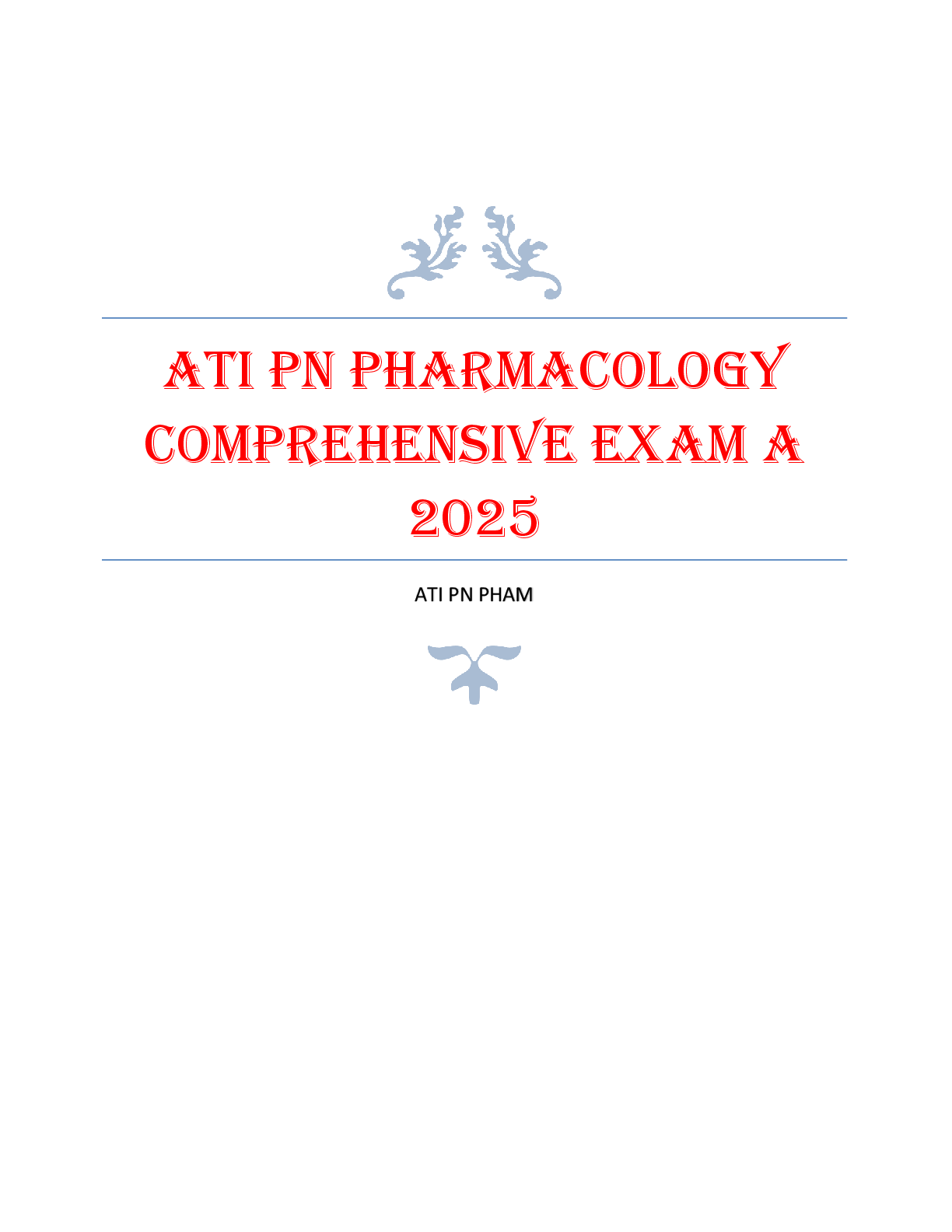 Preview image for ATI PN PHARMACOLOGY  COMPREHENSIVE EXAM A  2025