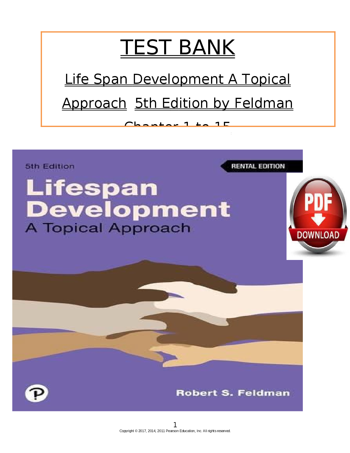 Preview image for TE S  T     B  ANK    Life    Sp a  n     D  evel o  pme n  t     A     T  o  pical    Appr oac h    5th  E  d  iti on    by    F  el d  ma n     Cha p  te r     1     to    15