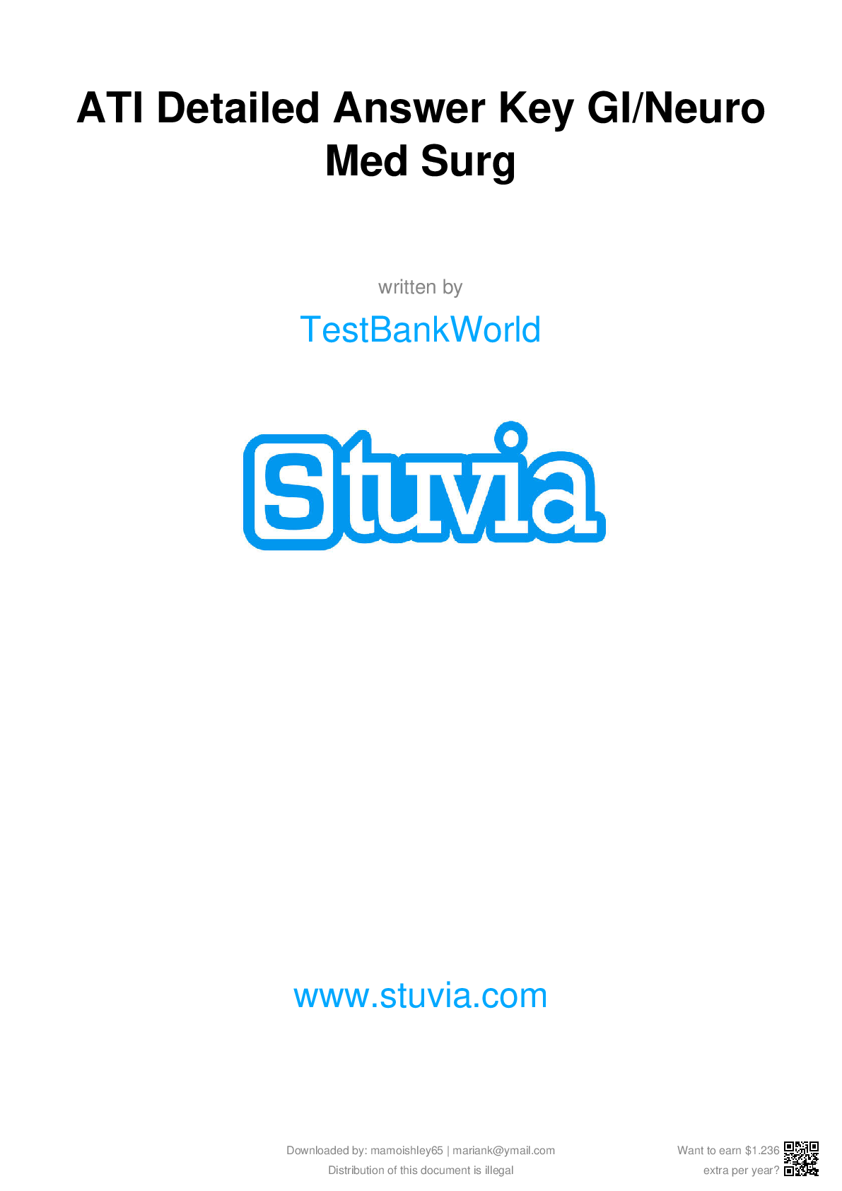 Preview image for ATI Detailed Answer Key GI/Neuro  Med Surg