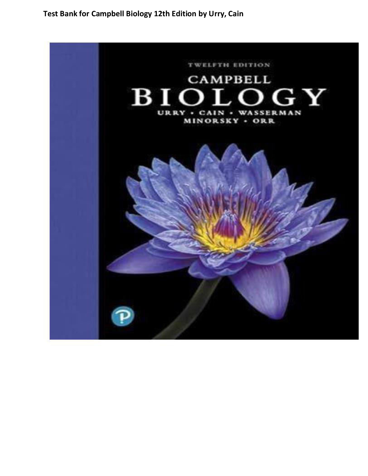 Preview image for Test Bank for Campbell Biology 12th Edition by Urry, Cain Complete All Chapters Latest 2025 Rated A+