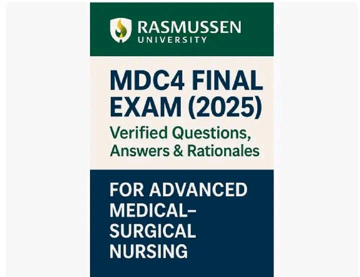 Preview image for MDC 4 Final Exam 2025 Test Bank 2025-2026 Questions And Correct Detailed Answers