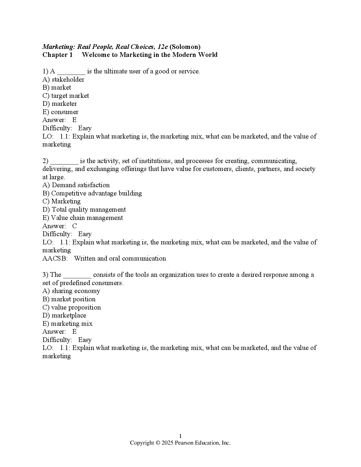 Preview image for Test Bank for Marketing Real People, Real Choices, 12th edition Michael R. Solomon Greg W. Marshall Elnora W. Stuart Janée N. Burkhalter Brad Carlson