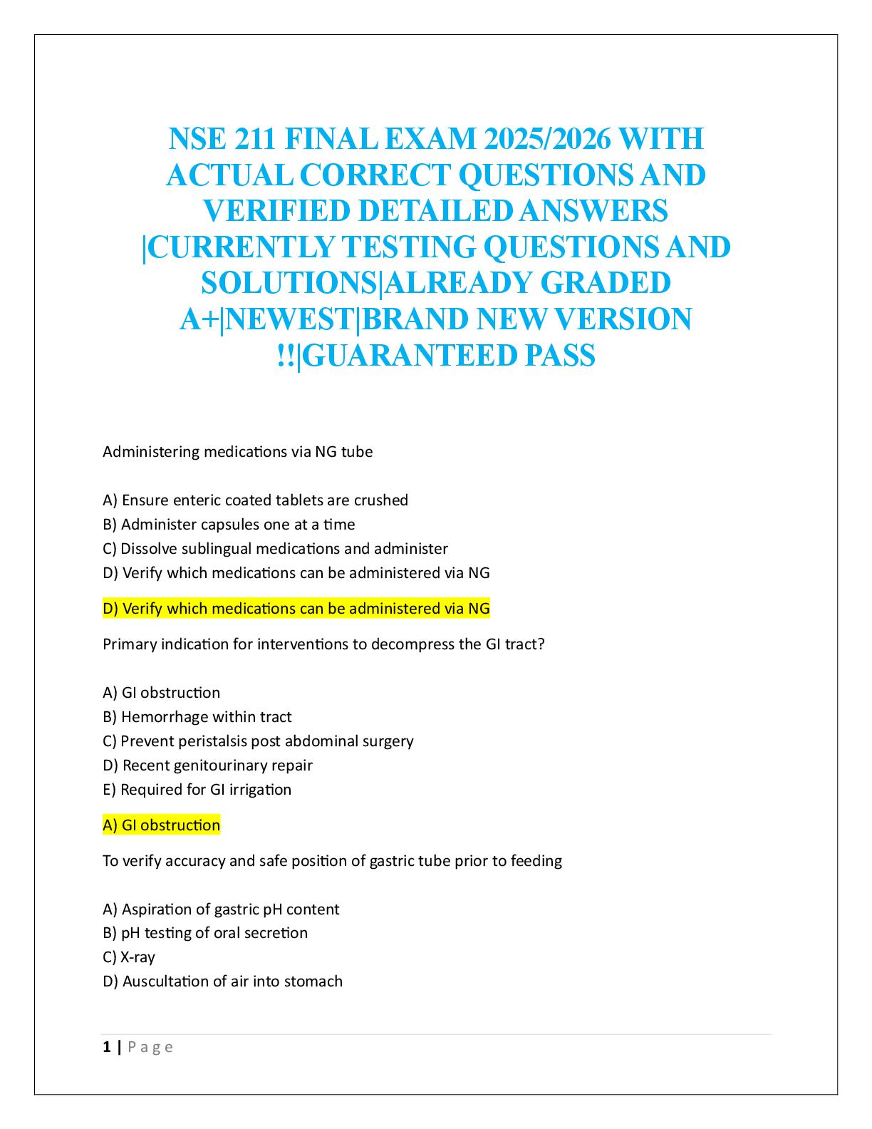 Preview image for NSE 211 FINAL EXAM  