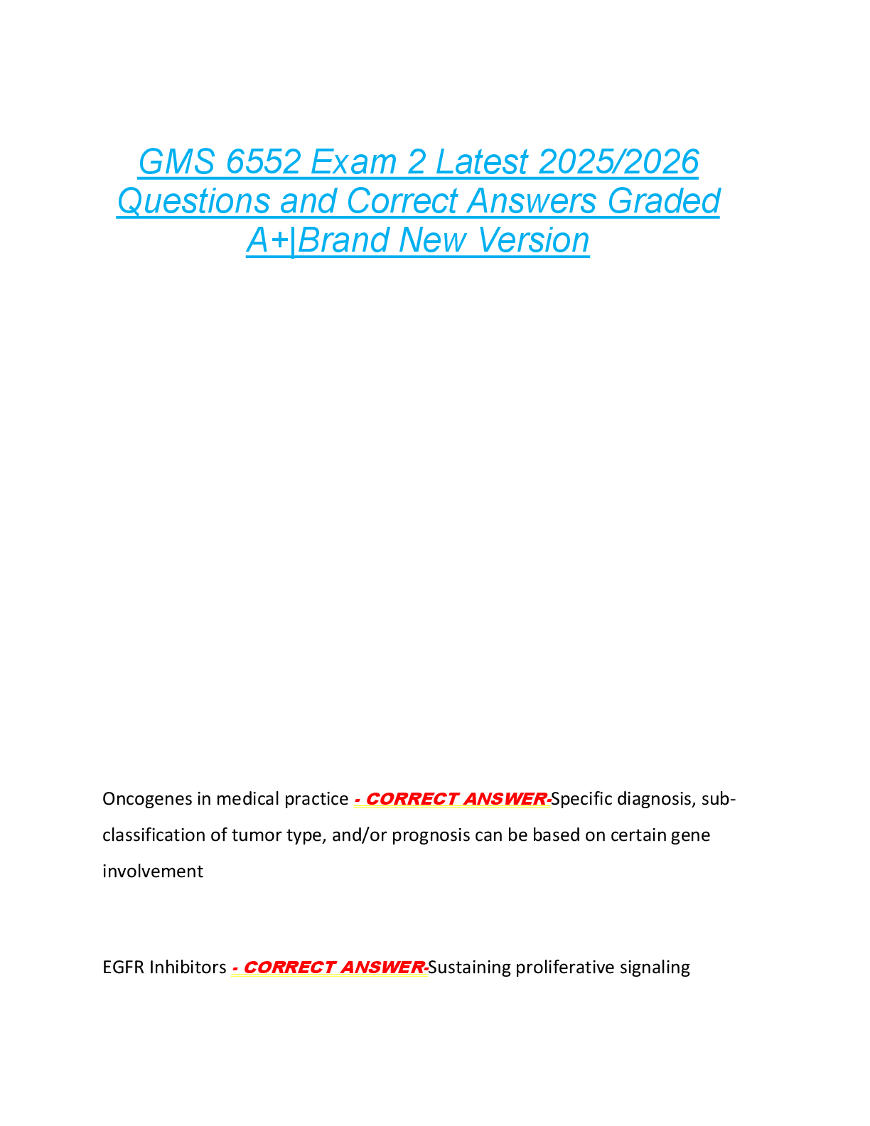 Preview image for GMS 6552 Exam 2 Latest 2025/2026  Questions and Correct Answers Graded  A+|Brand New Version