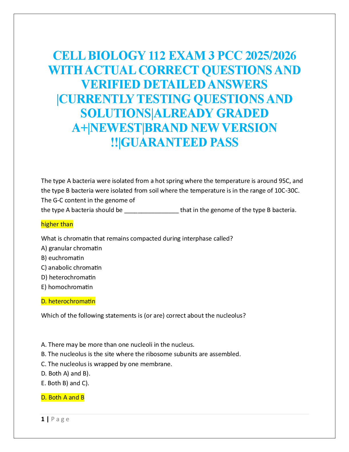 Preview image for CELL BIOLOGY 112 EXAM 3 PCC 2025/2026