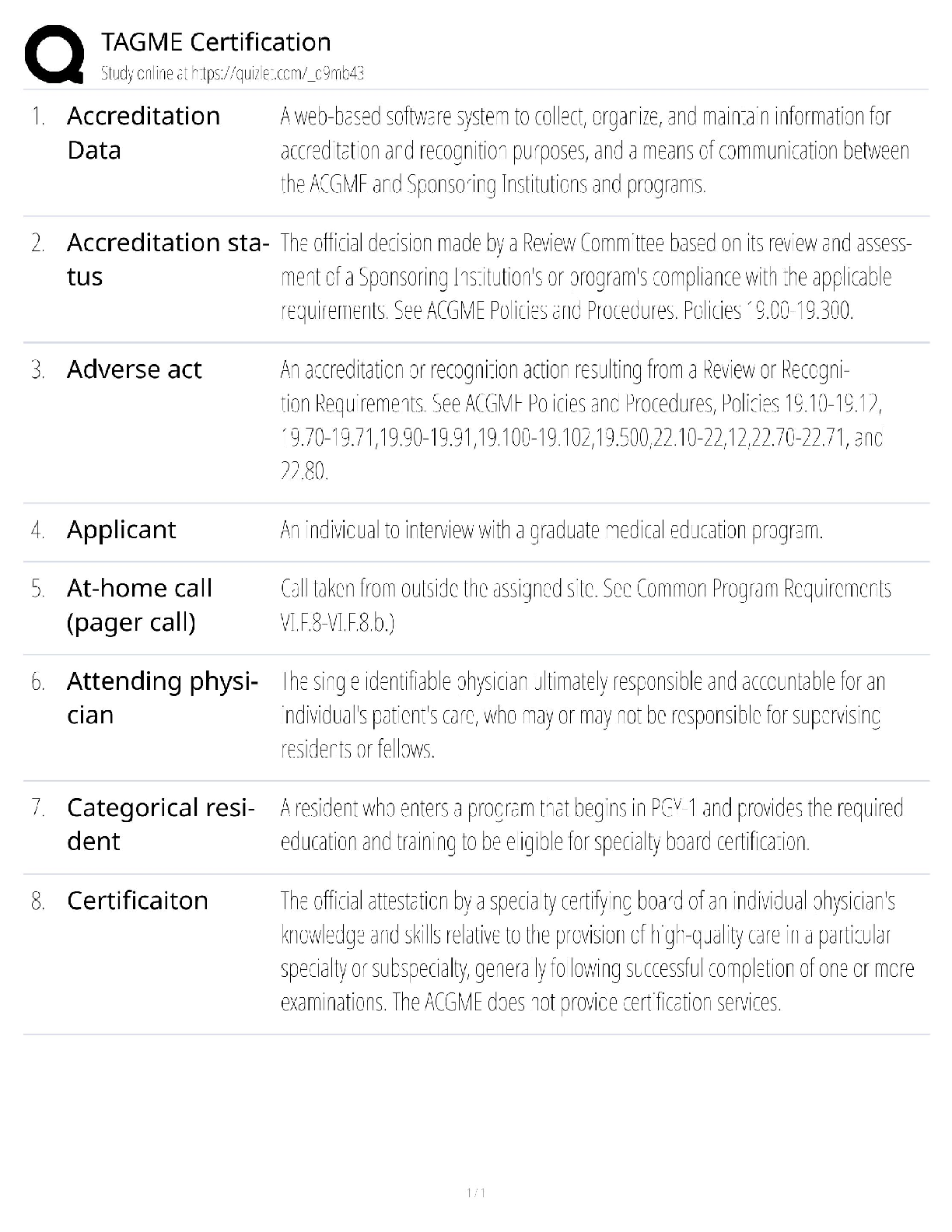 TAGME Certification / GMEC Exam Prep Guide / 2025 Update / Score 100%