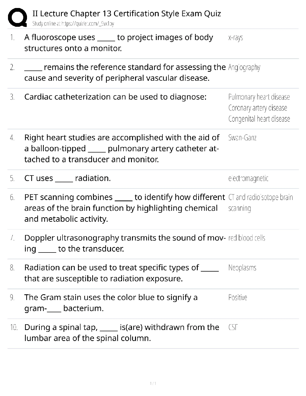 Anatomy & Physiology II Lecture Chapter 13 / Certification Style Exam Quiz / 2025 Update / Score 100%