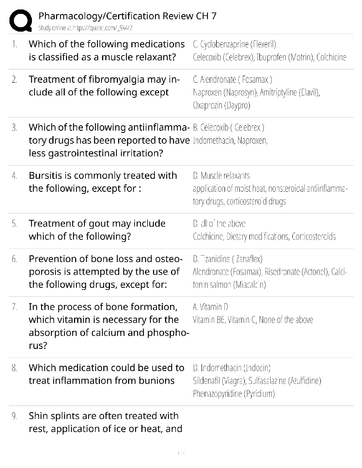Pharmacology Certification Review CH 7 / Nursing & Pharmacy Exam / 2025 Update / Score 100%