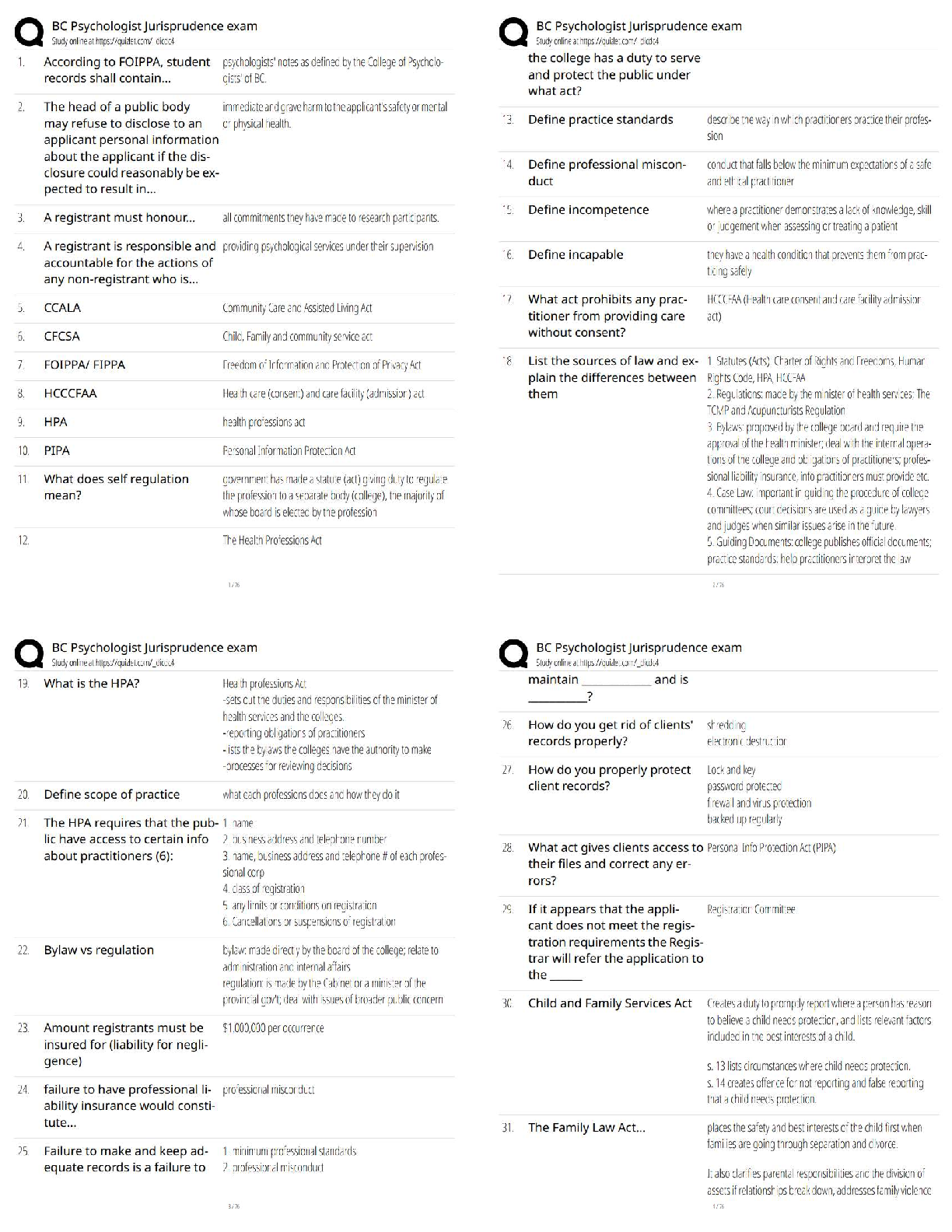 Preview of BC Psychologist Jurisprudence Exam   New Version / 2025 Update / Complete Study Guide