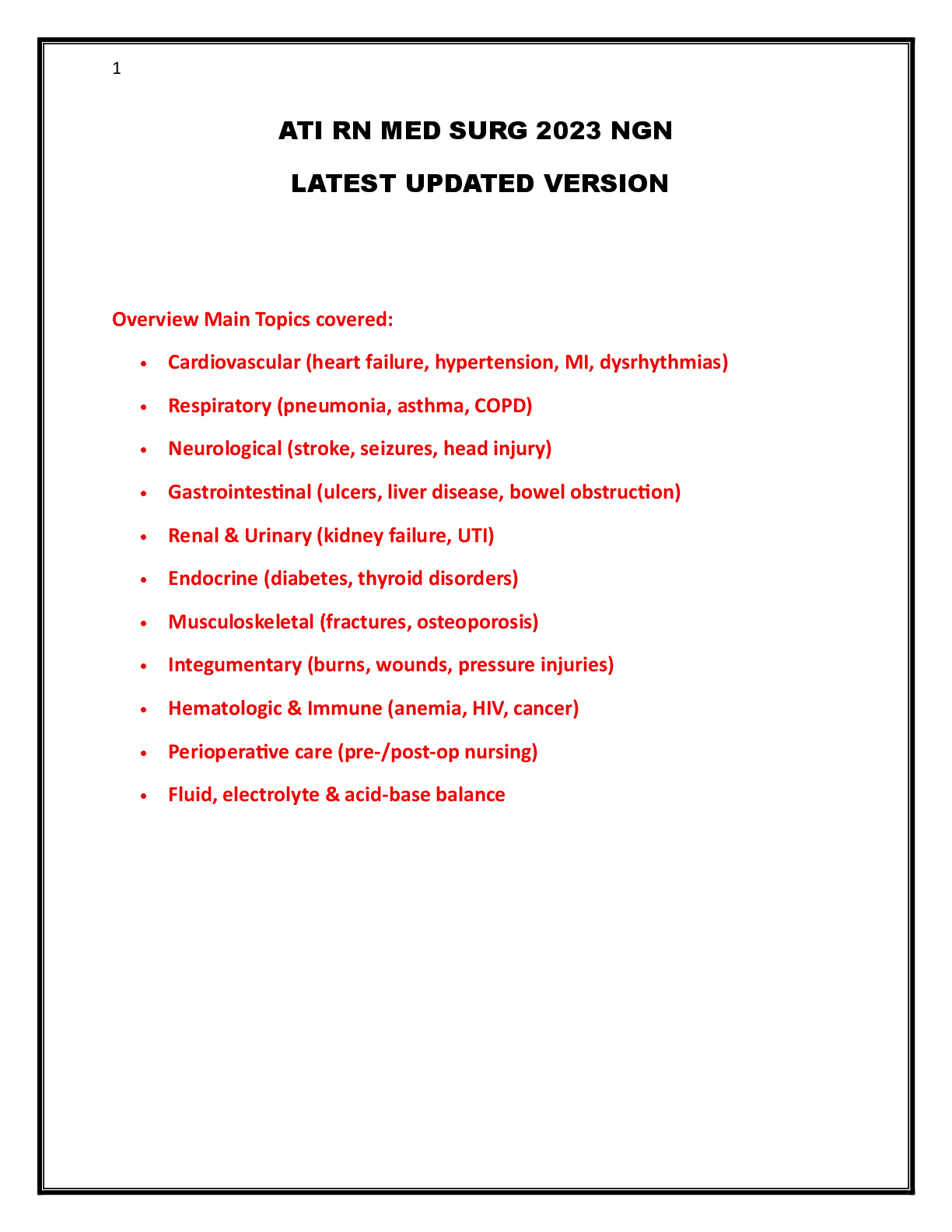 Preview image for ATI RN MED SURG 2023 NGN   LATEST UPDATED VERSION