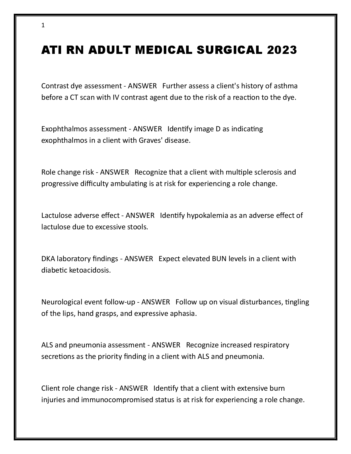 Preview image for ATI RN ADULT MEDICAL SURGICAL 2023