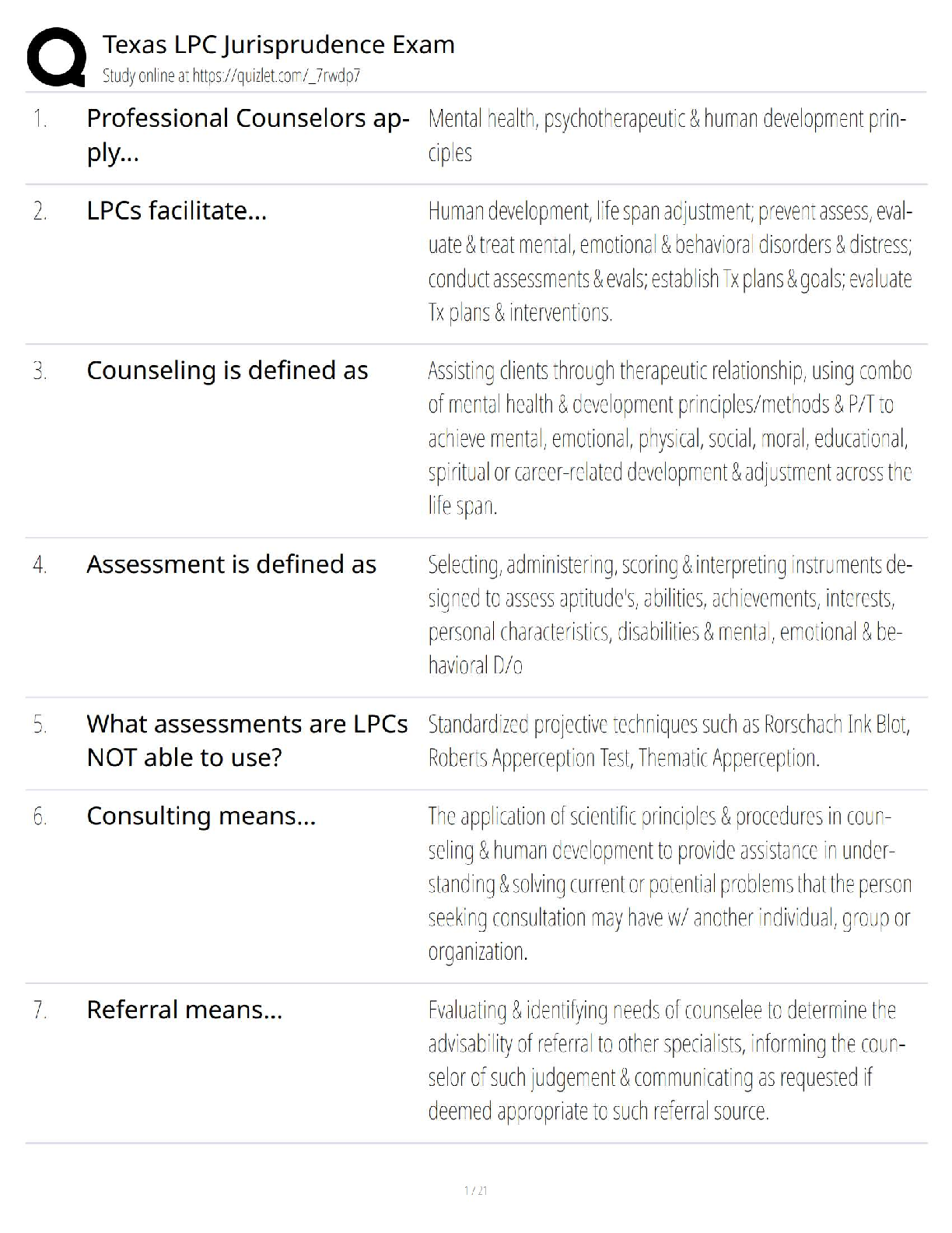 Recommended document preview for Texas LPC Jurisprudence Exam   New Version / 2025 Update / Complete Study Guide