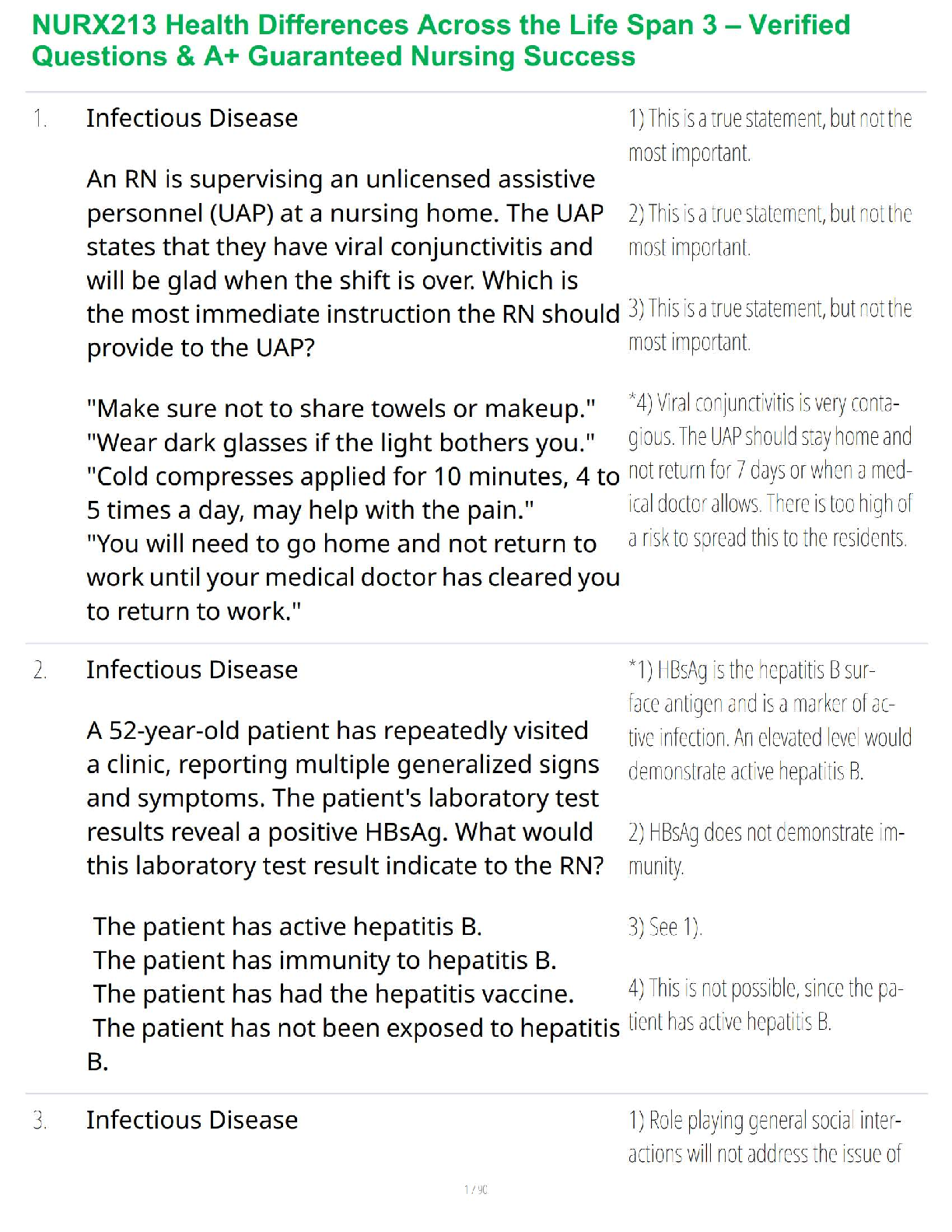 NURX213 Health Differences Across the Life Span 3 – Verified Questions & A+ Guaranteed Nursing Success