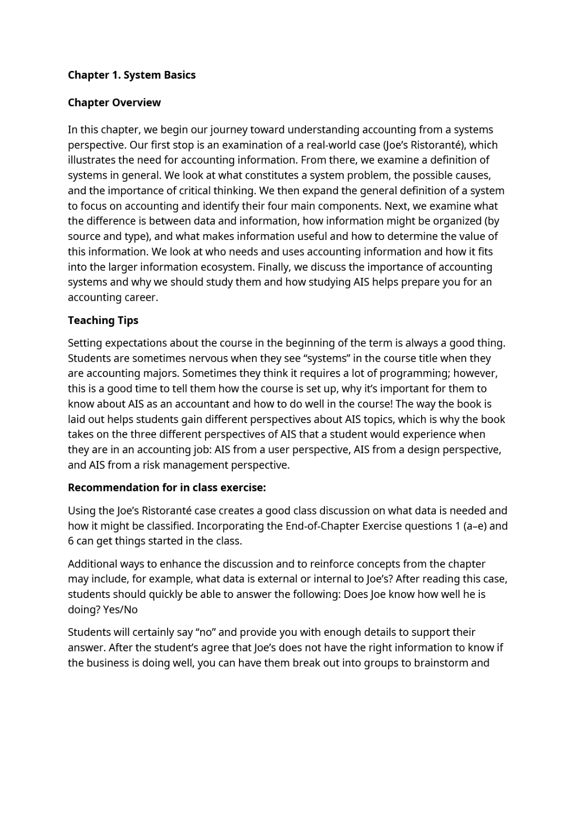 Preview image for Solution Manual For Accounting Information Systems Thinking, Development, and Evaluation Version 2.0 By Robyn L. Raschke and John A. Schatzel Chapter 1-15
