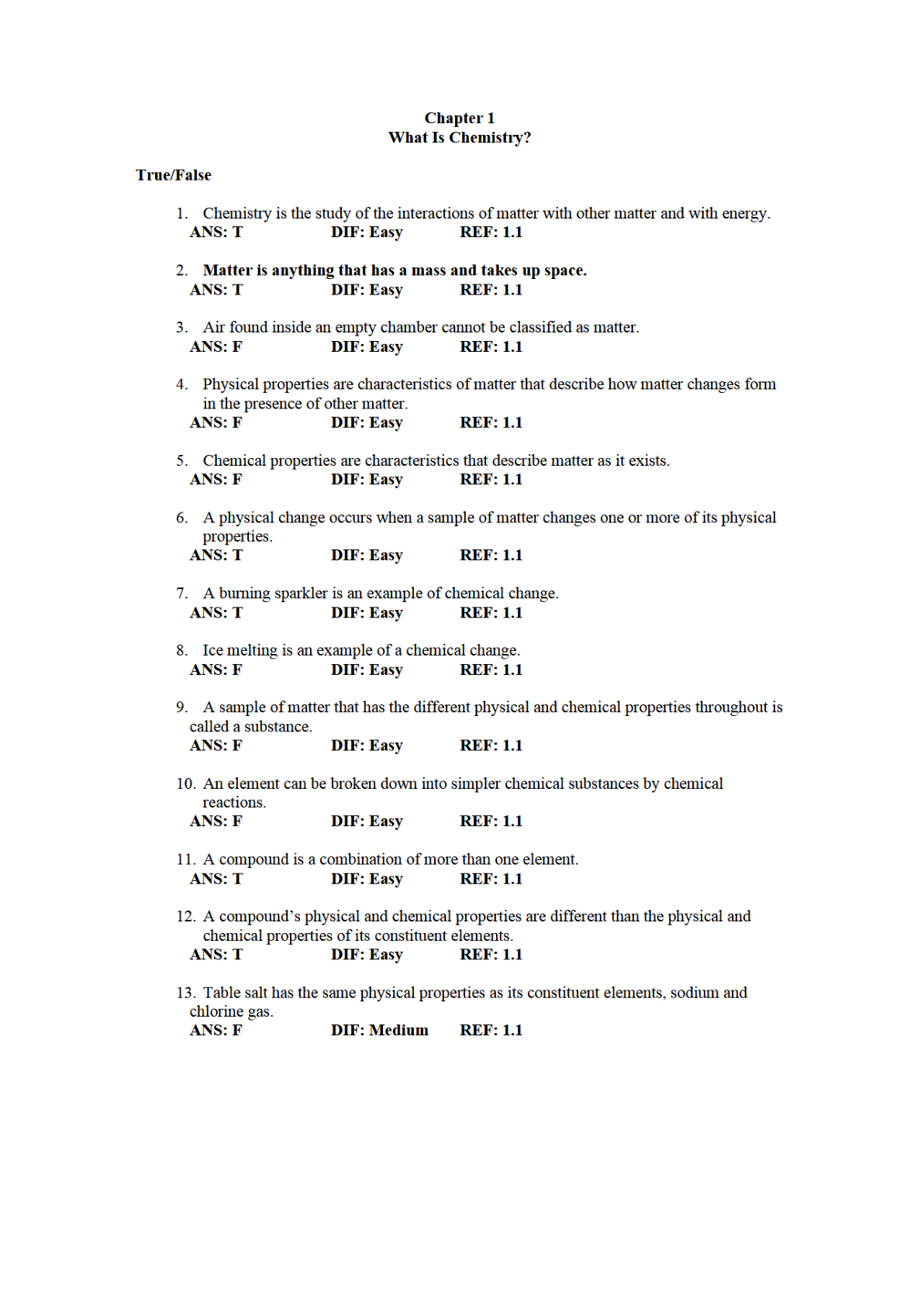Preview image for Test Bank For Introductory Chemistry Version 3.0 By David W. Ball Chapter 1-16