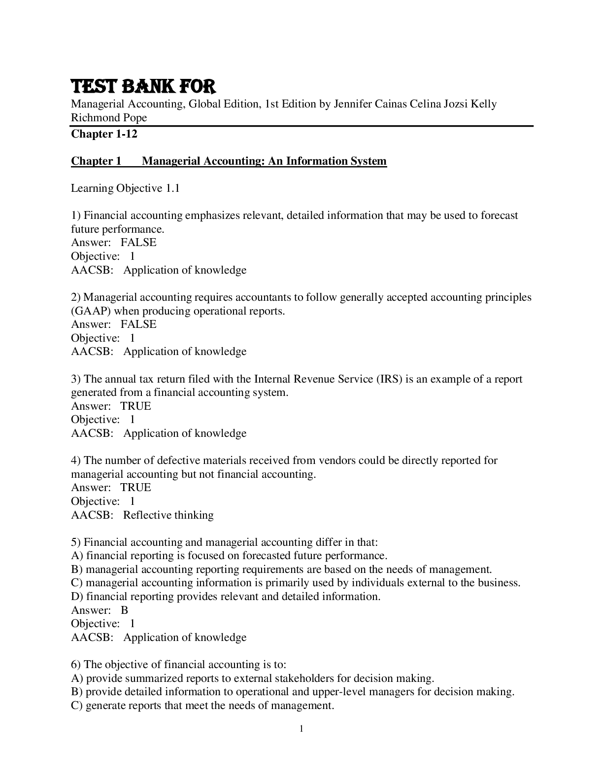 Preview image for Test Bank For Managerial Accounting, Global Edition, 1st Edition by Jennifer Cainas Celina Jozsi Kelly Richmond Pope Chapter 1-12