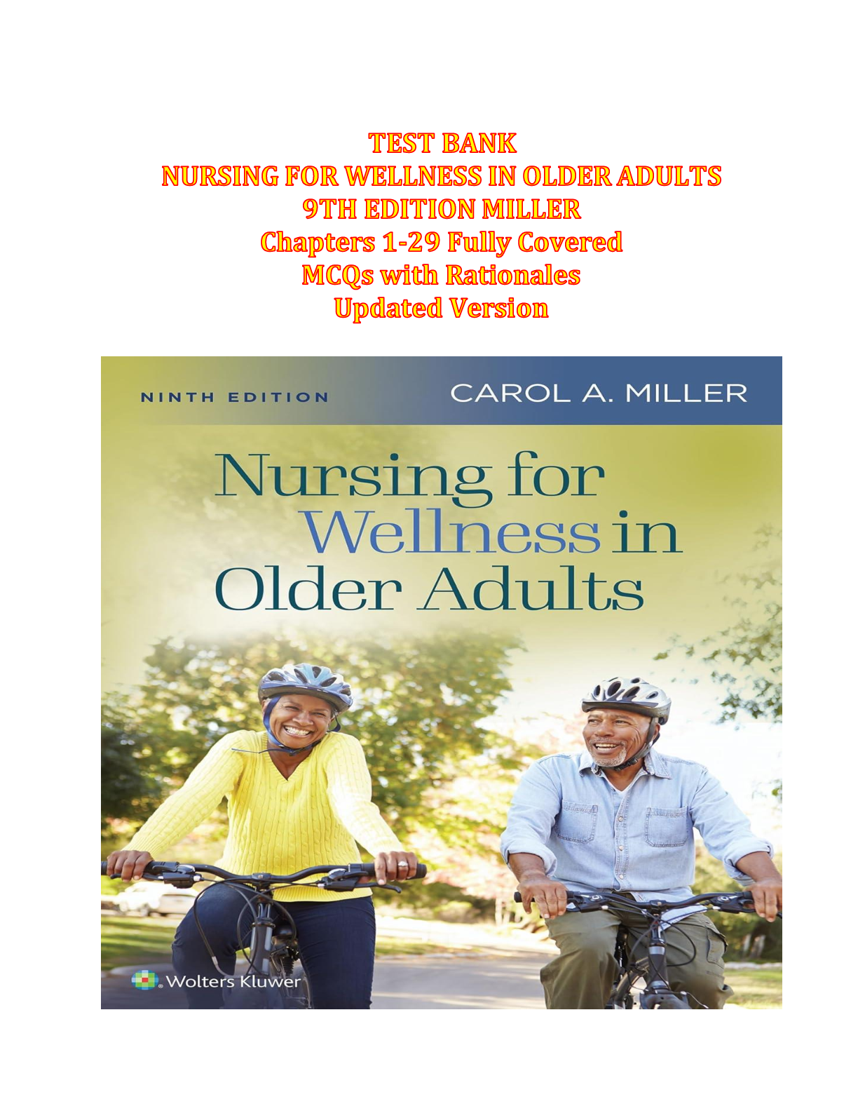 Preview image for Nursing for Wellness in Older Adults 9th Edition Test Bank | Miller | Chapters 1-29