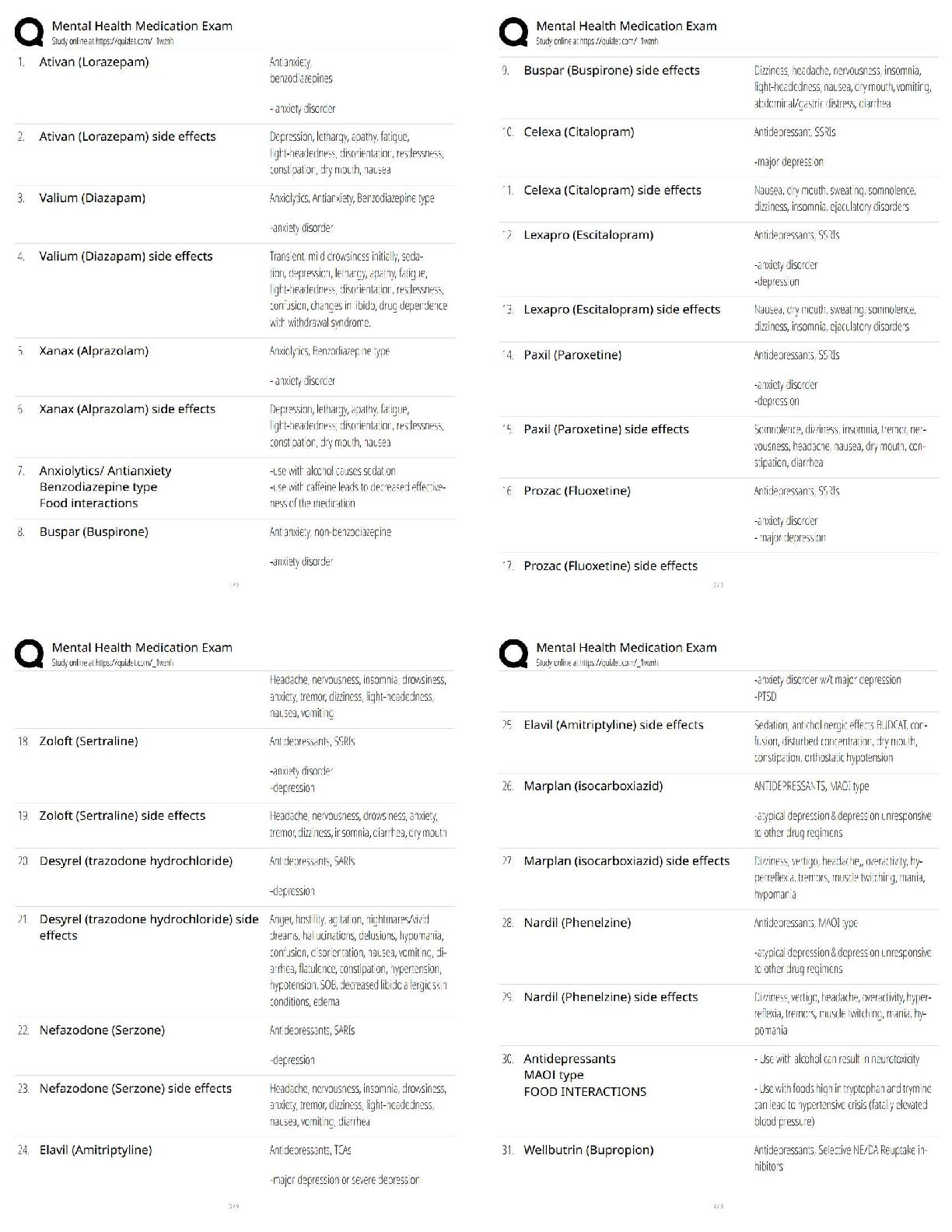 Preview of Mental Health Medication / 2025 Update   — Study Guide, Drug Cards & Test Bank