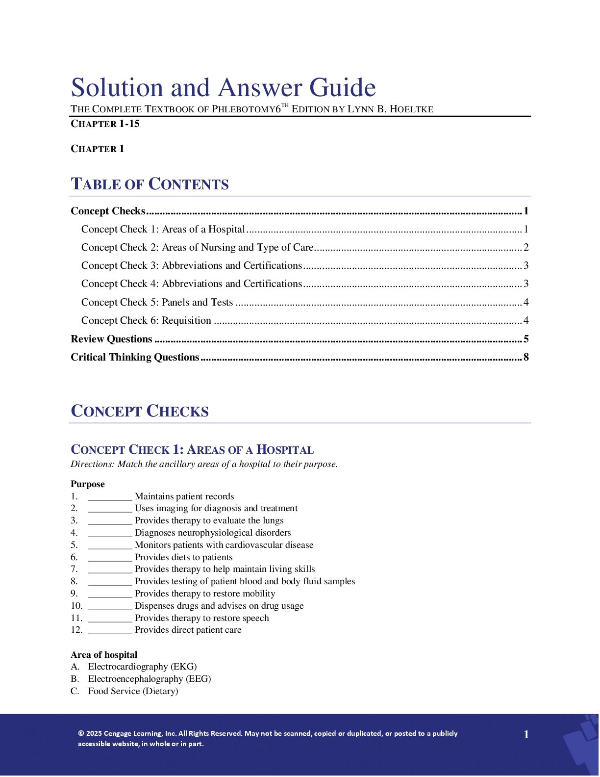 Preview image for Solution Manual For The Complete Textbook of Phlebotomy by Lynn B. Hoeltke  6th Edition