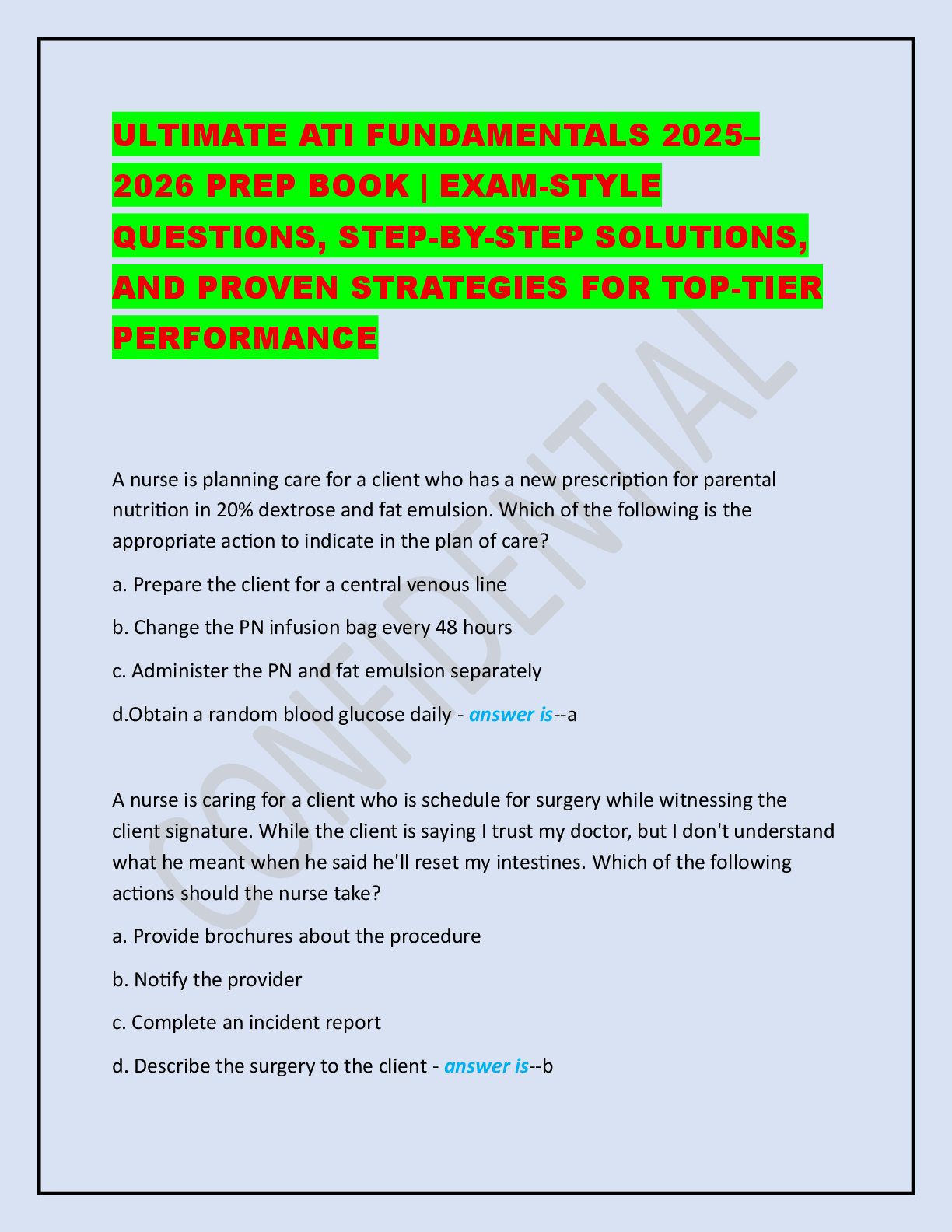 Preview image for ULTIMATE ATI FUNDAMENTALS 2025–2026 PREP BOOK | EXAM-STYLE QUESTIONS, STEP-BY-STEP SOLUTIONS, AND PROVEN STRATEGIES FOR TOP-TIER PERFORMANCE